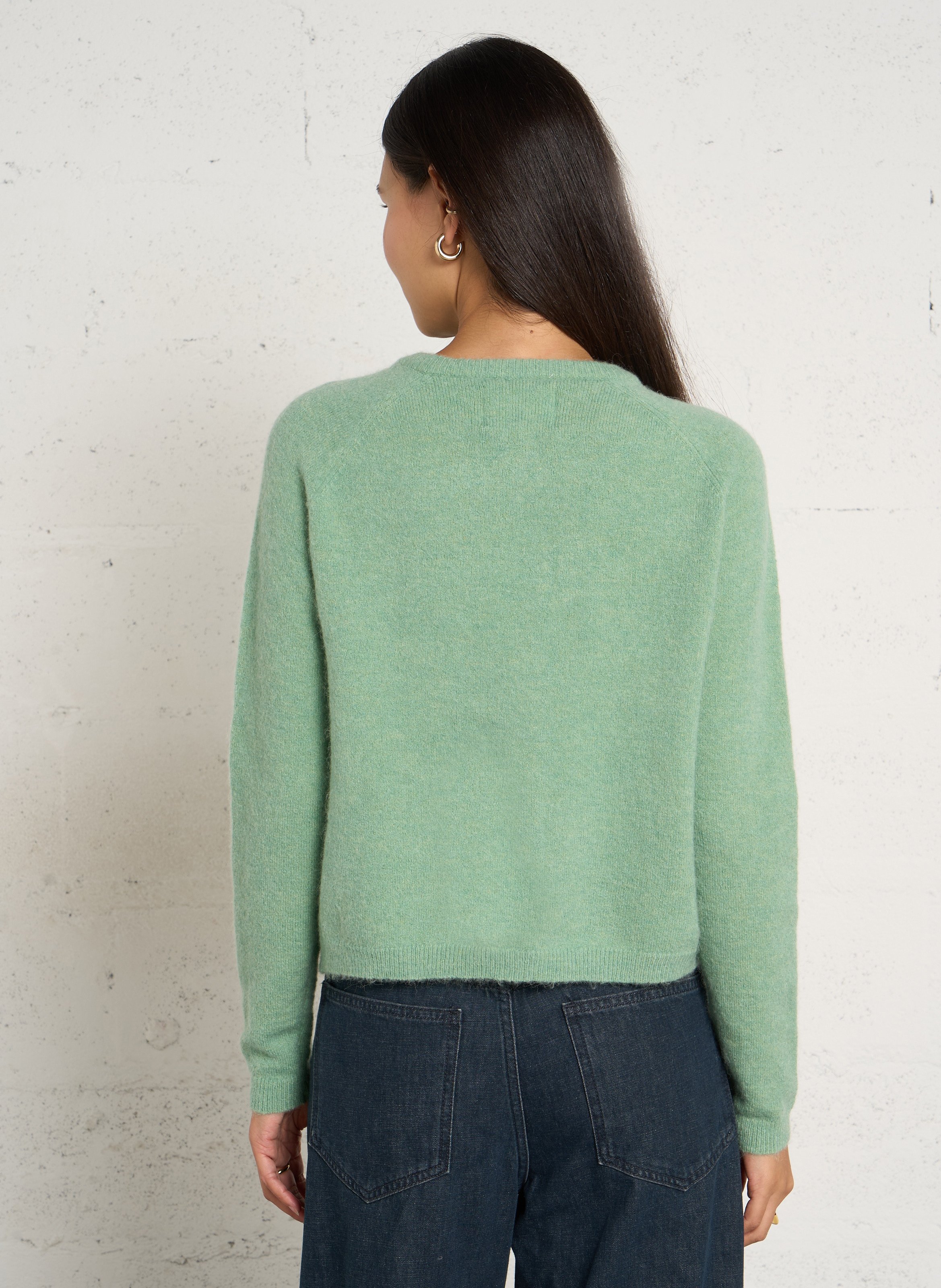 Gilet droit col rond court et boutonné LEON & HARPER Jaune