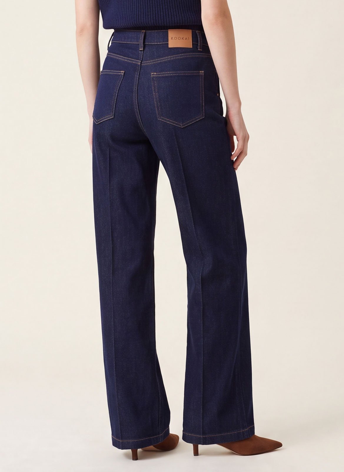 Jean flare en coton mélangé KOOKAI Bleu