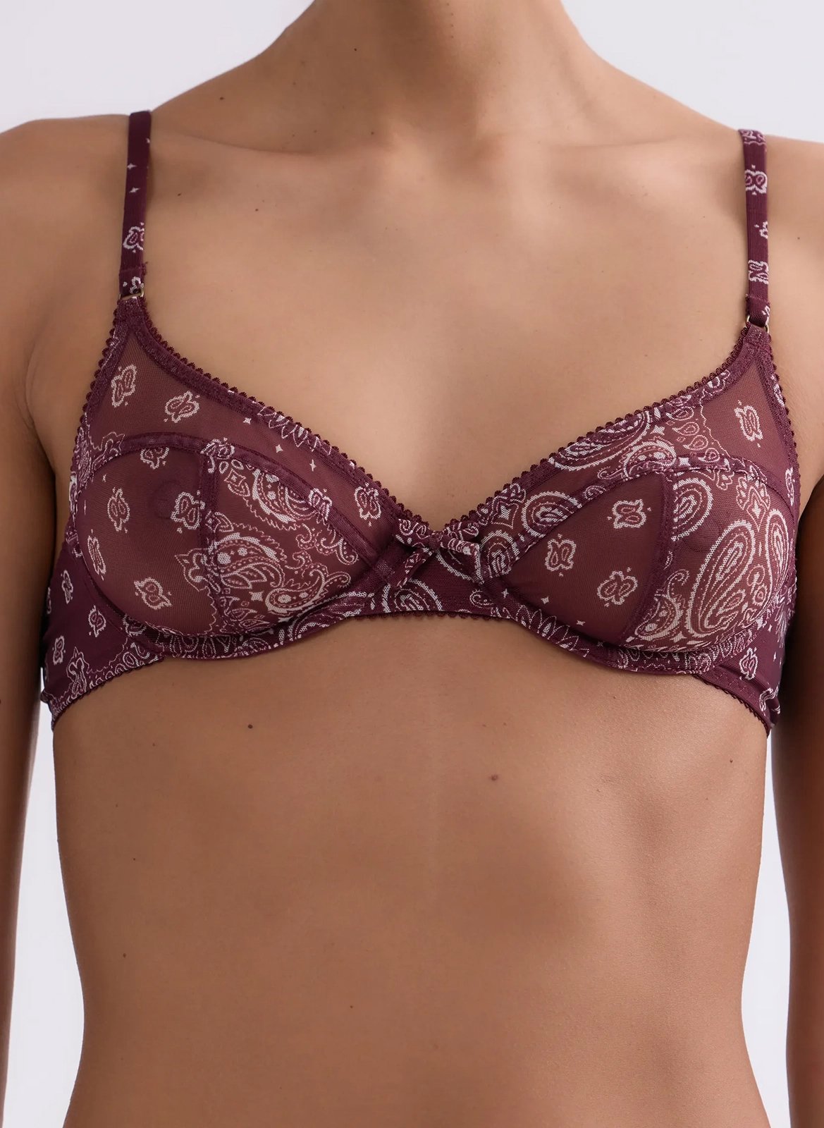 Soutien-gorge à armatures imprimée LOVE STORIES Prune