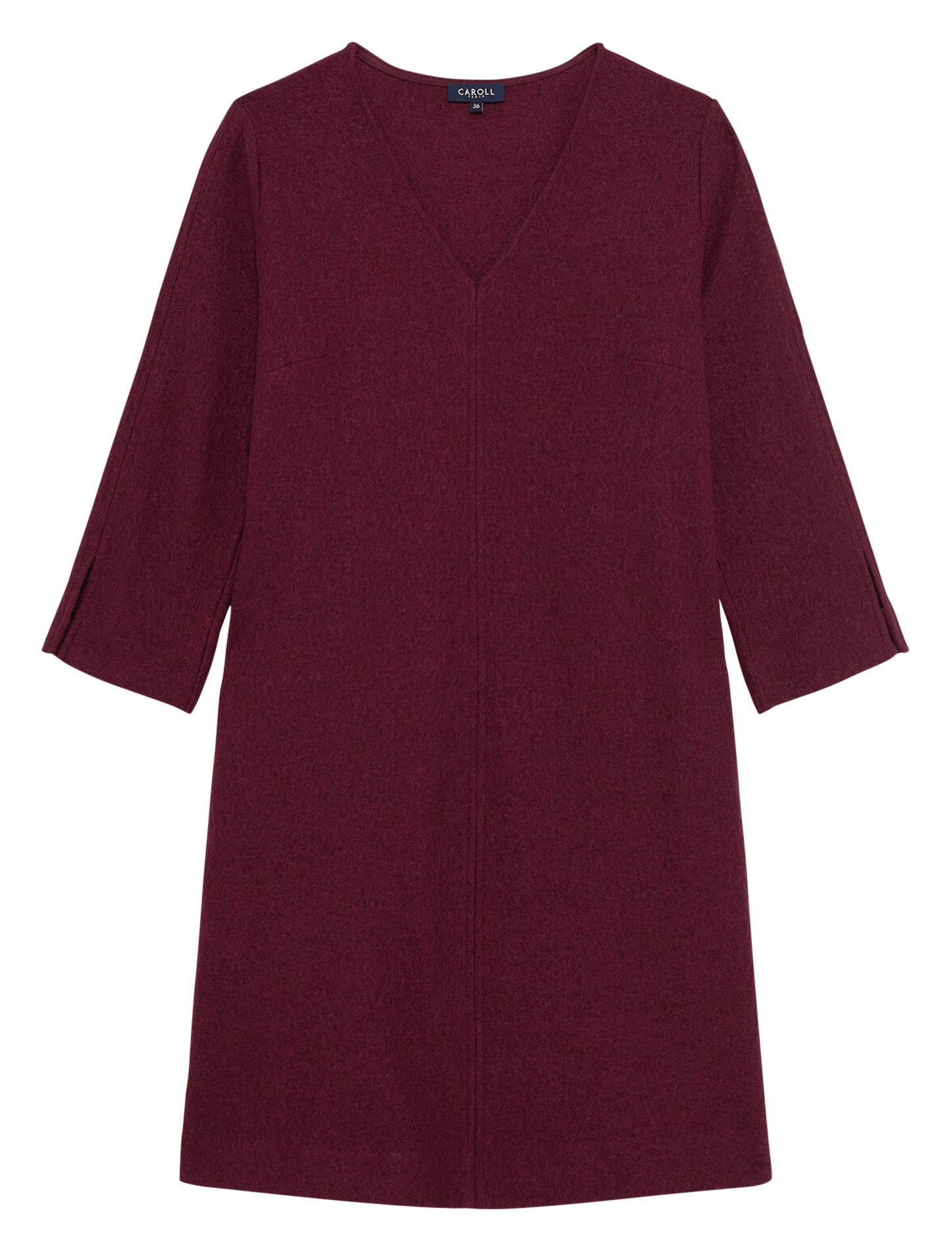 Short round-neck wool-blend dress CAROLL Purple