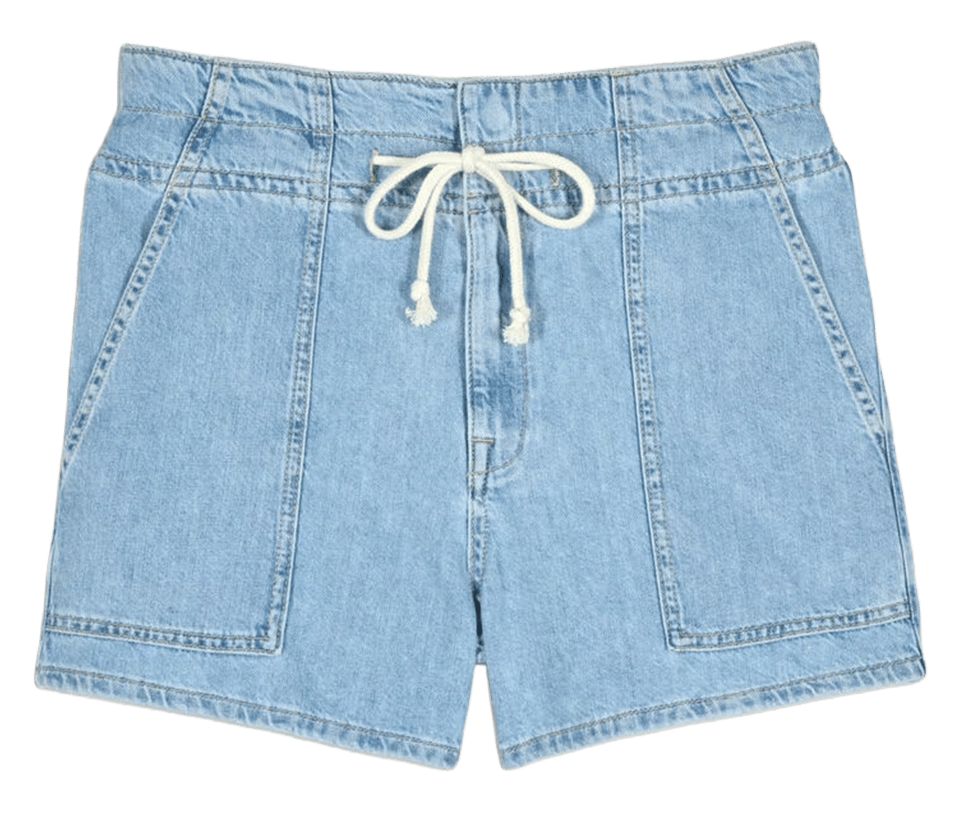 Short large taille haute en coton BA&SH Bleu