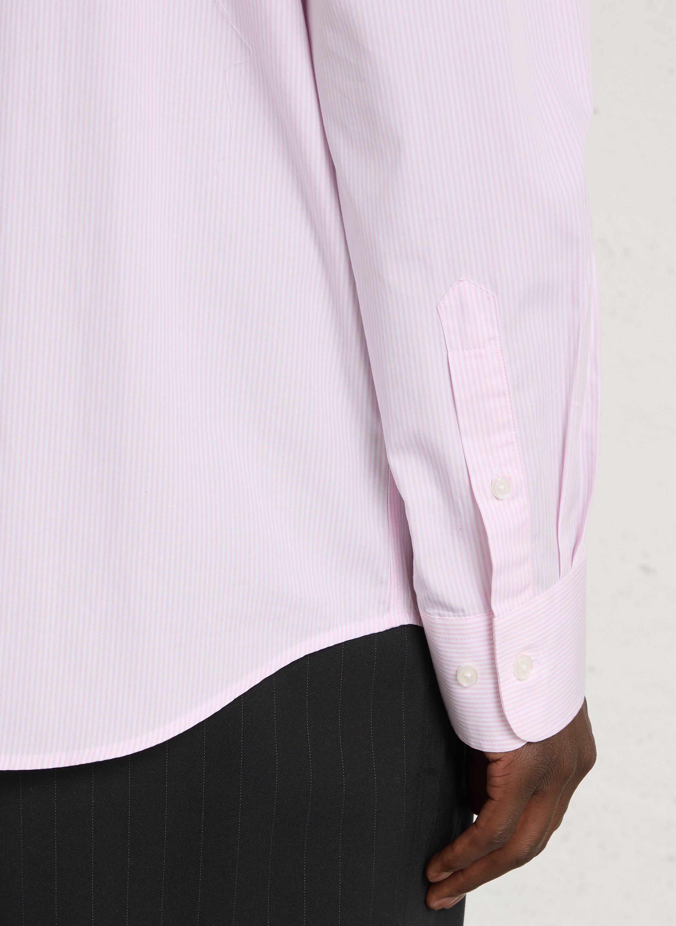 Chemise droite col américain rayée EDEN PARK Rose