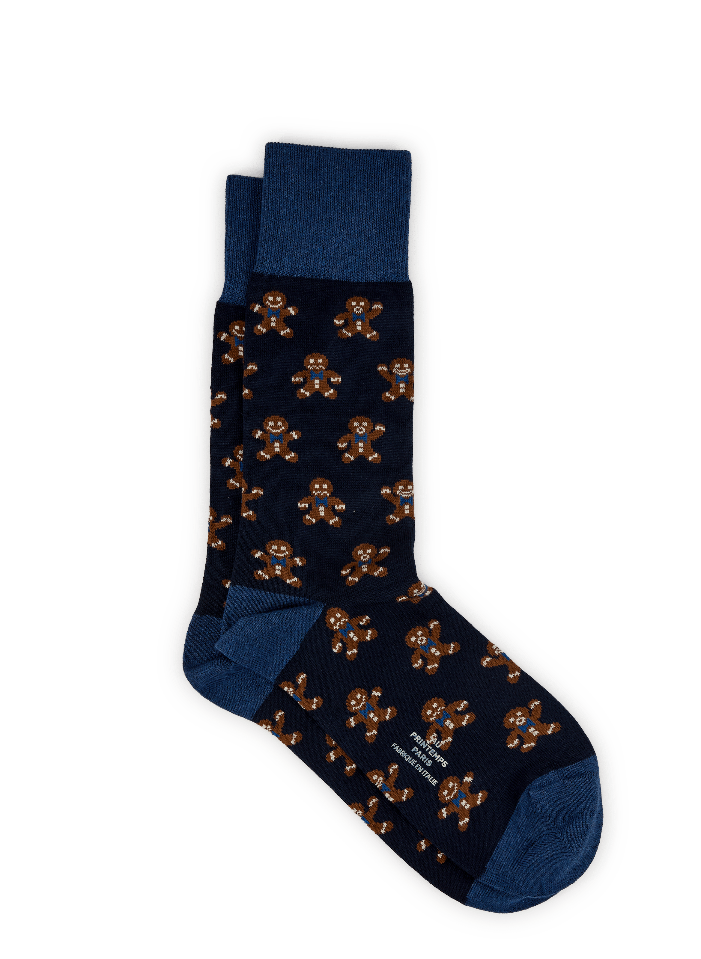 Gingerbread man knee-high socks cho dic pri ginger ch navy AU PRINTEMPS PARIS Multicolored
