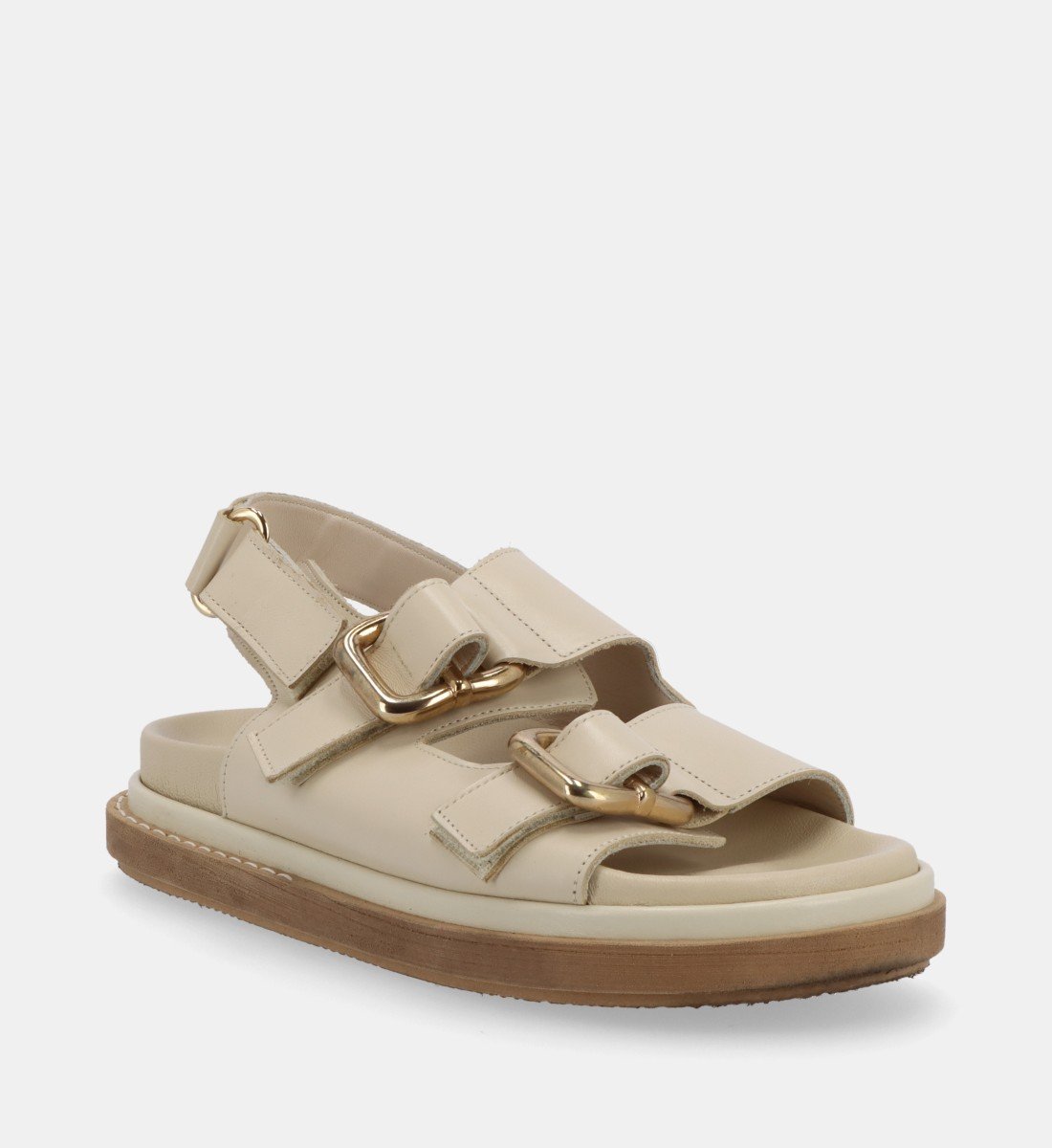 Flat leather sandals ALOHAS Beige