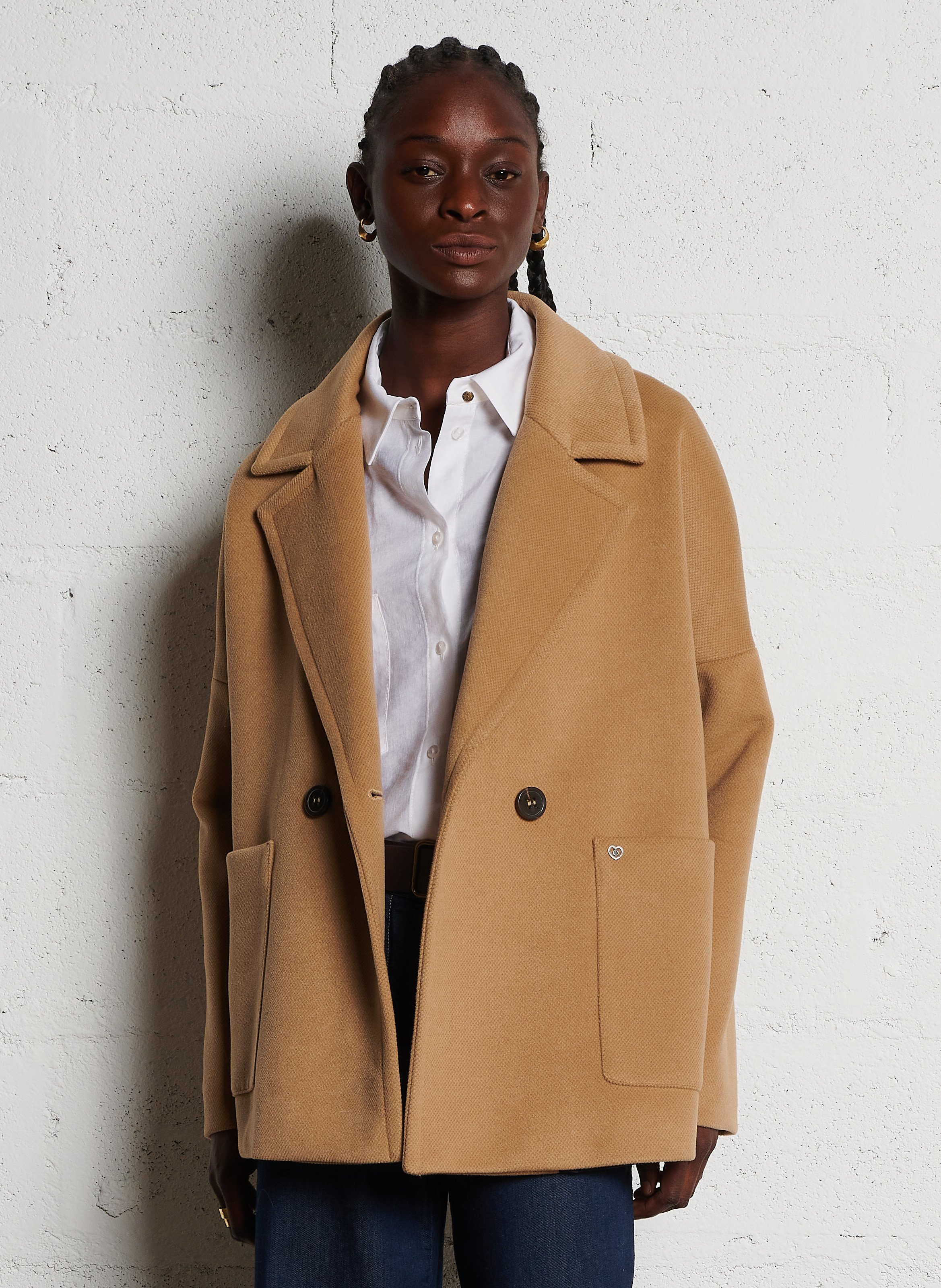 Caban ample col tailleur PLEASE Marron