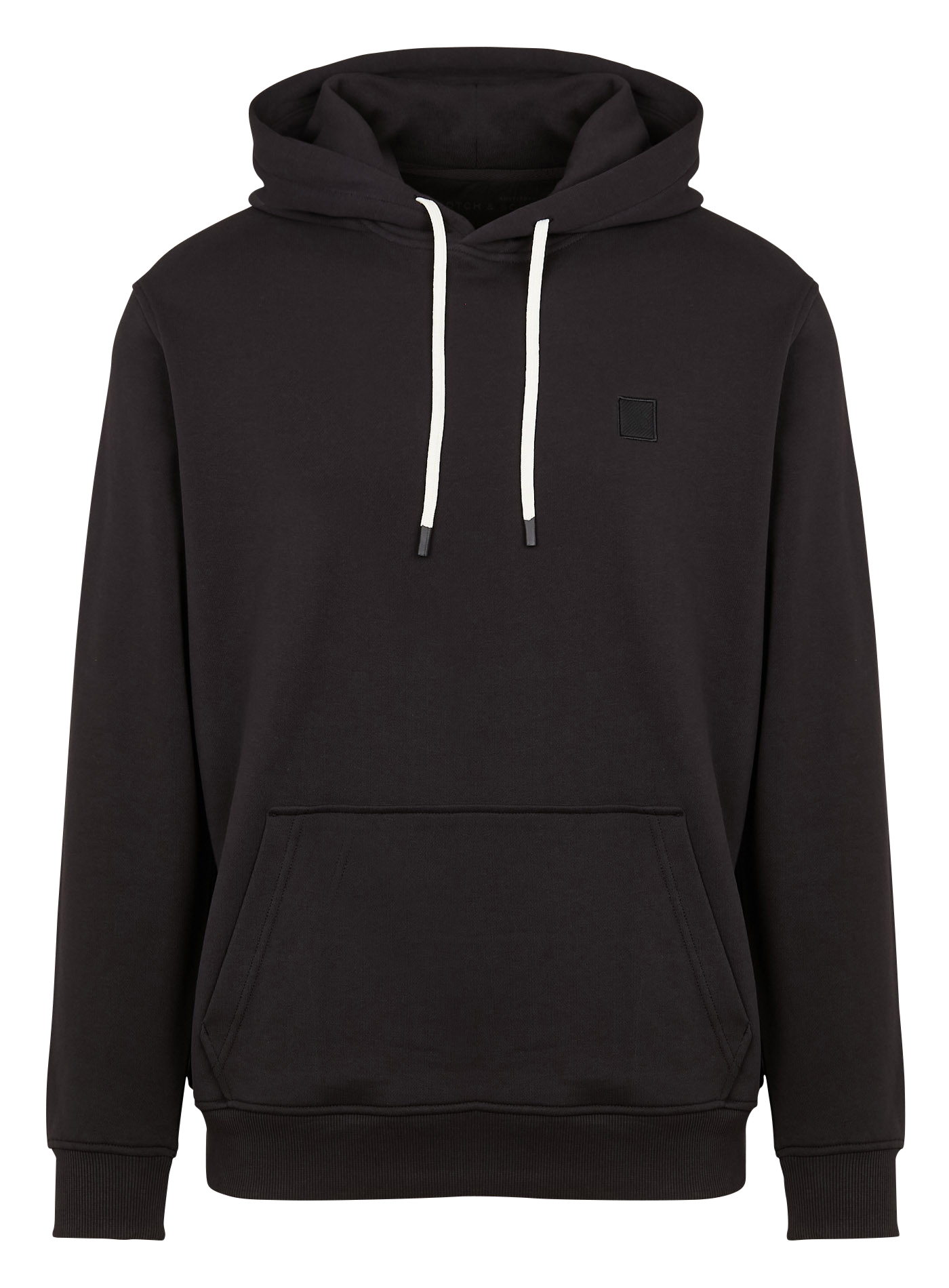 Straight-cut cotton hoodie SCOTCH AND SODA Black