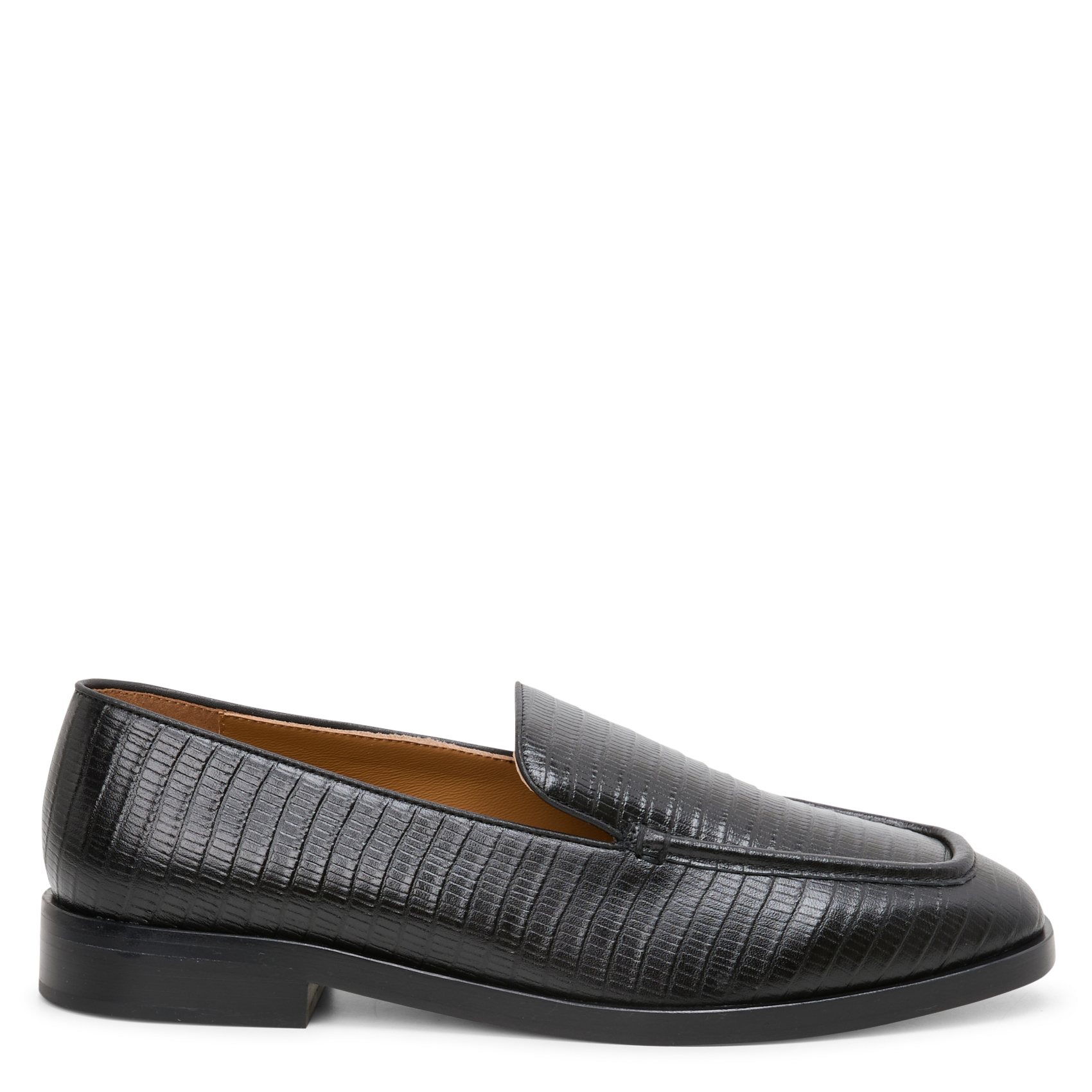 Leren loafers met krokodillenmotief MI/MAI Zwart