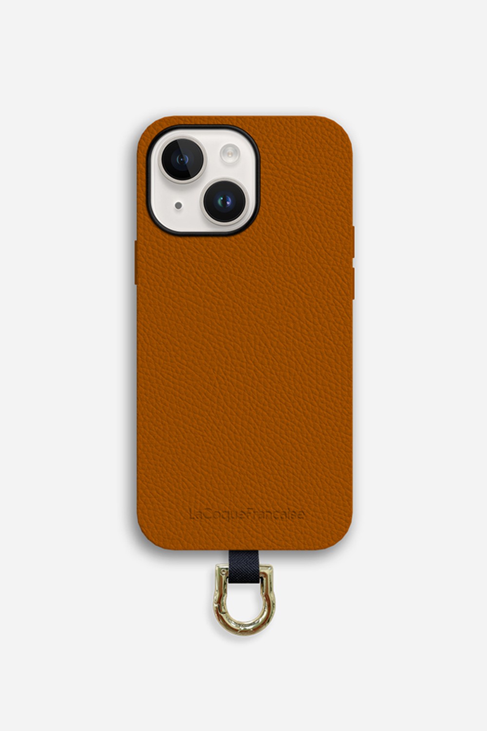 Leather phone case for iPhone 14 LA COQUE FRANCAISE Orange