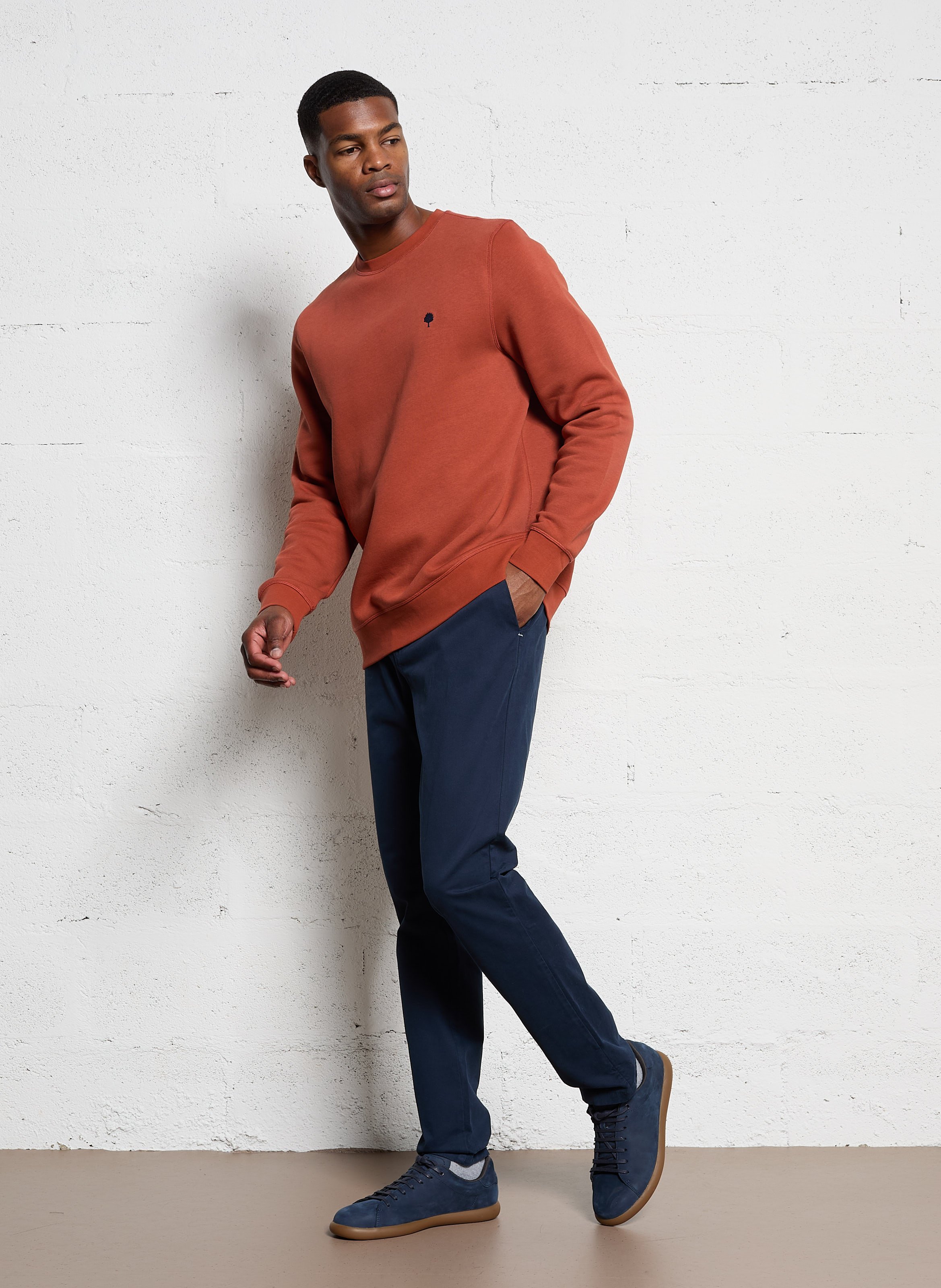 Gerade geschnittene Hose aus Bio-Baumwoll-Mix FAGUO Blau