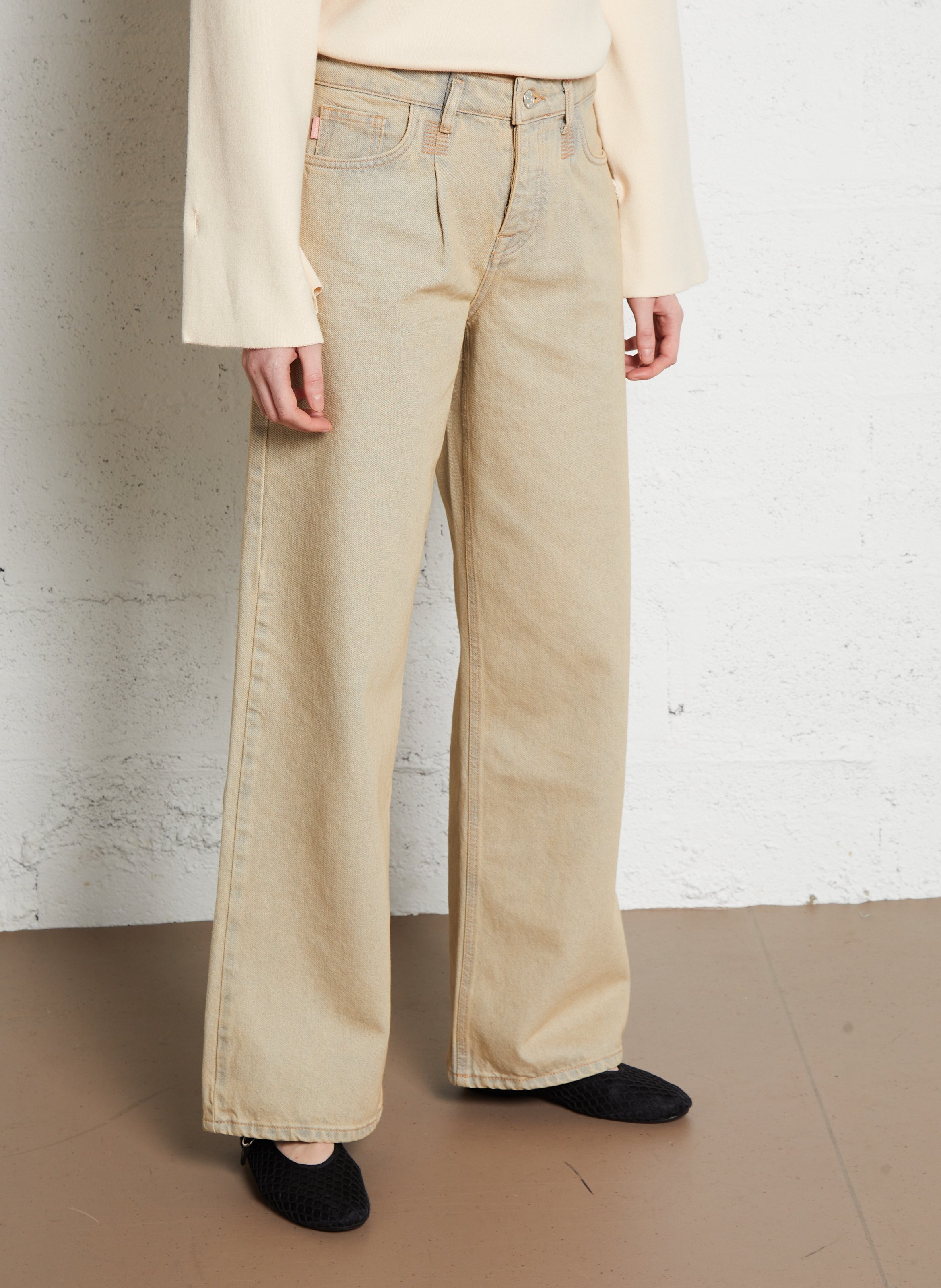 Katoenen bootcut jeans FABIENNE CHAPOT Beige