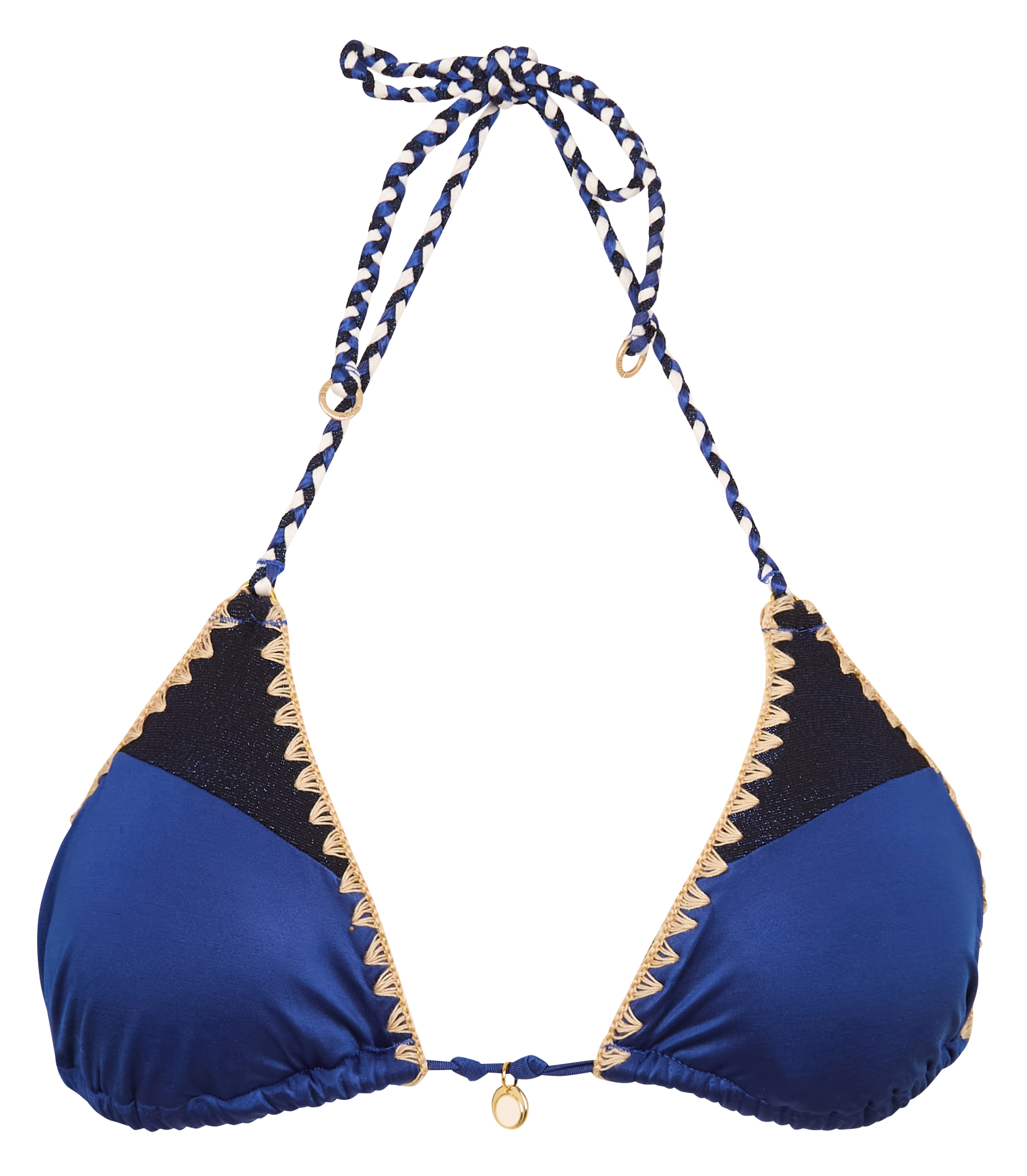 Haut de maillot de bain triangle brodé BANANA MOON Bleu
