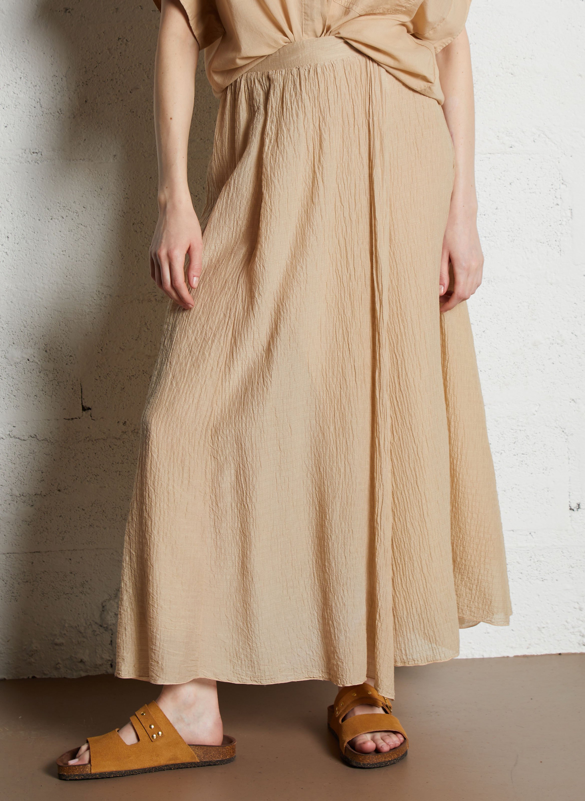 Lange, uitlopende rok | katoenblend POMANDERE