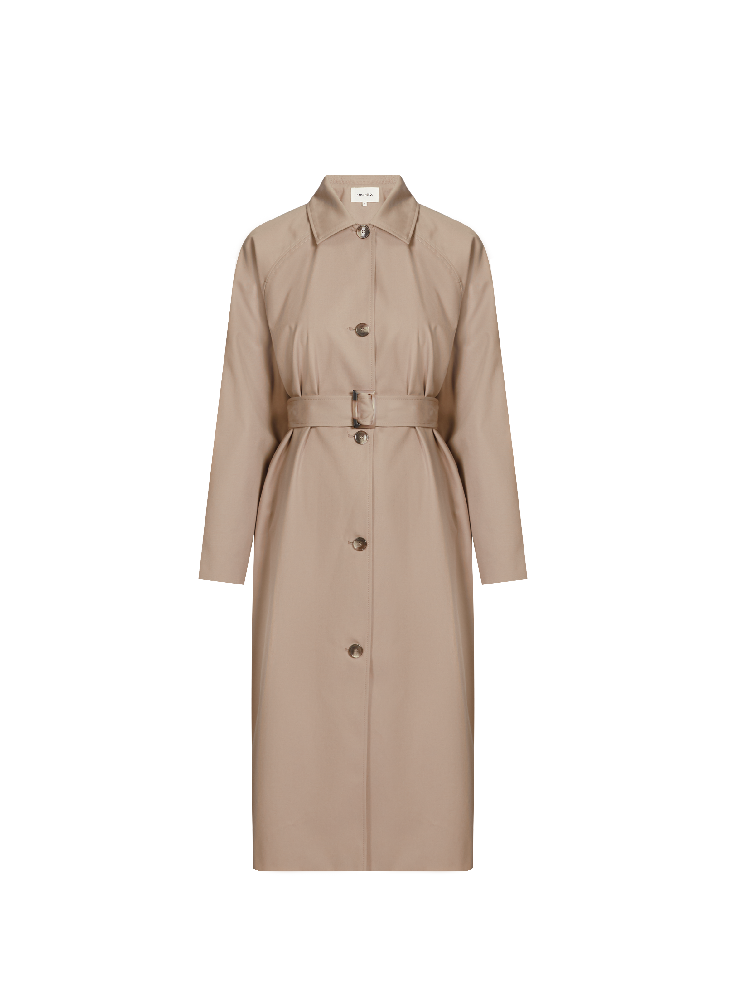 Long buttoned trench coat with belt SAISON 1865 Brown