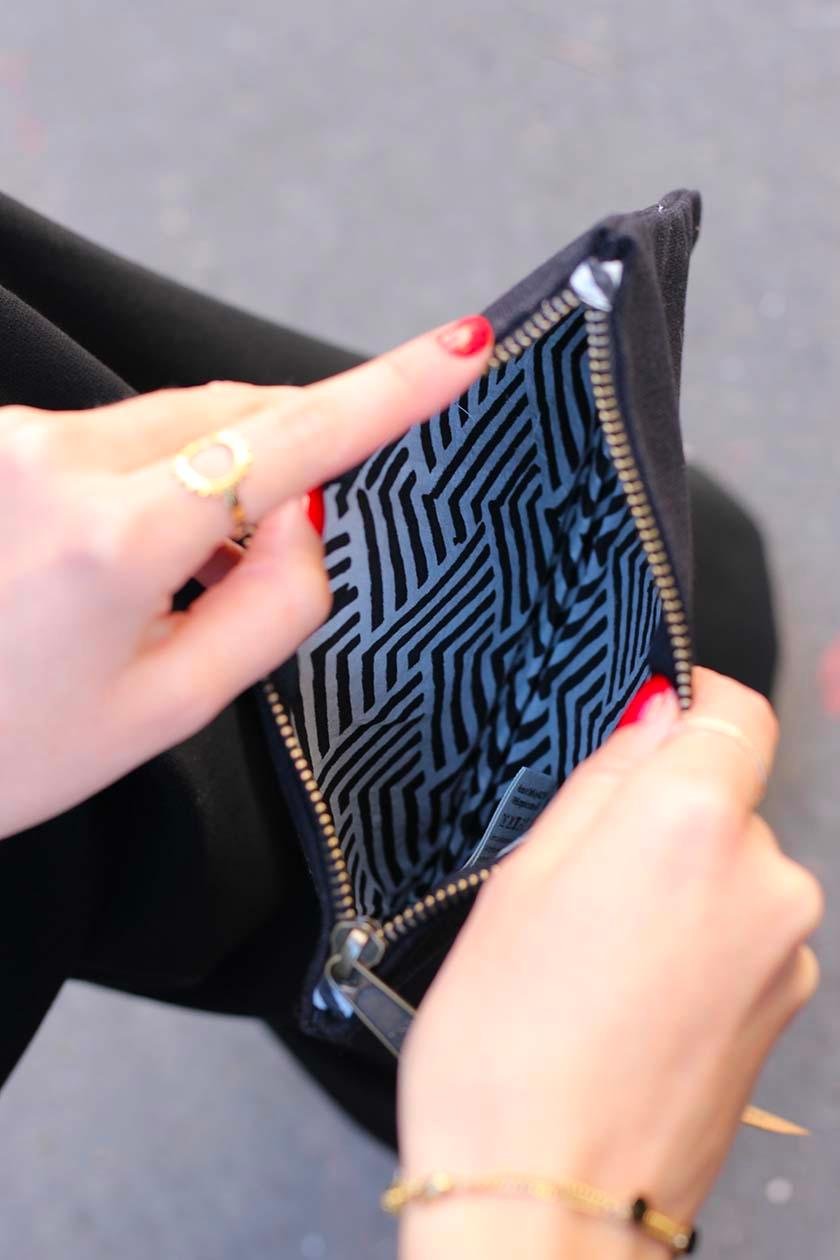 Pochette en coton Noir