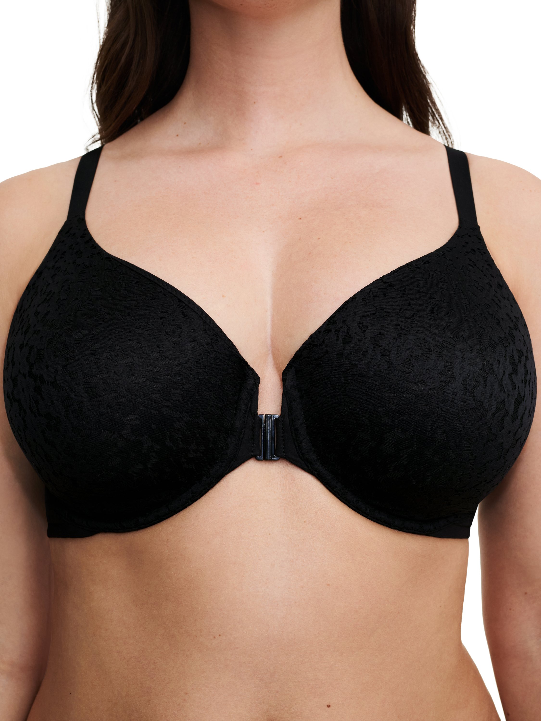 Molded full coverage front closure lace bra | Black CHANTELLE Women