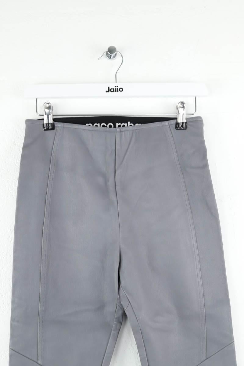 Leather legging trousers PACO RABANNE - Seconde Main Grey