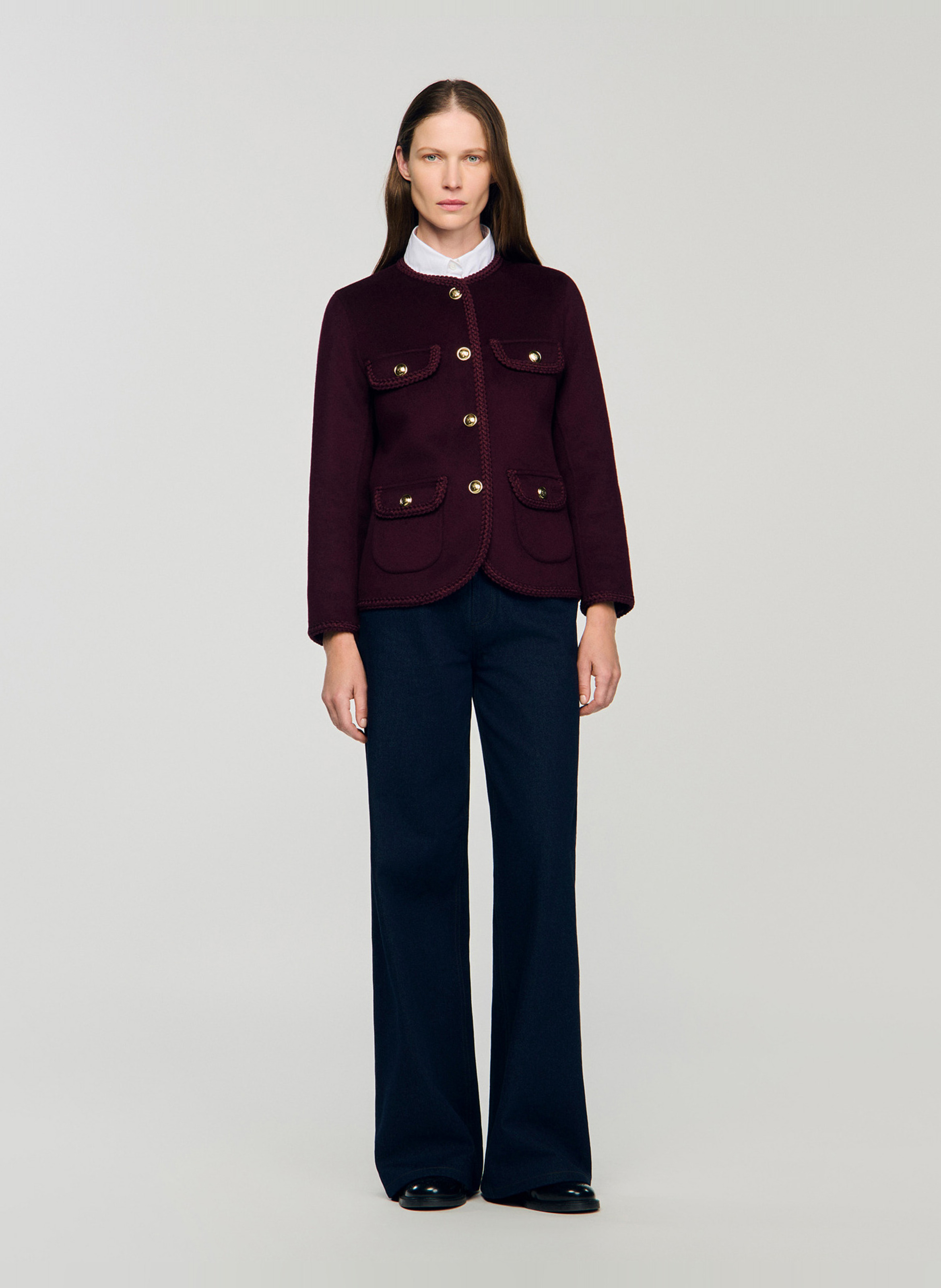 Jas van alpacawol SANDRO Rood