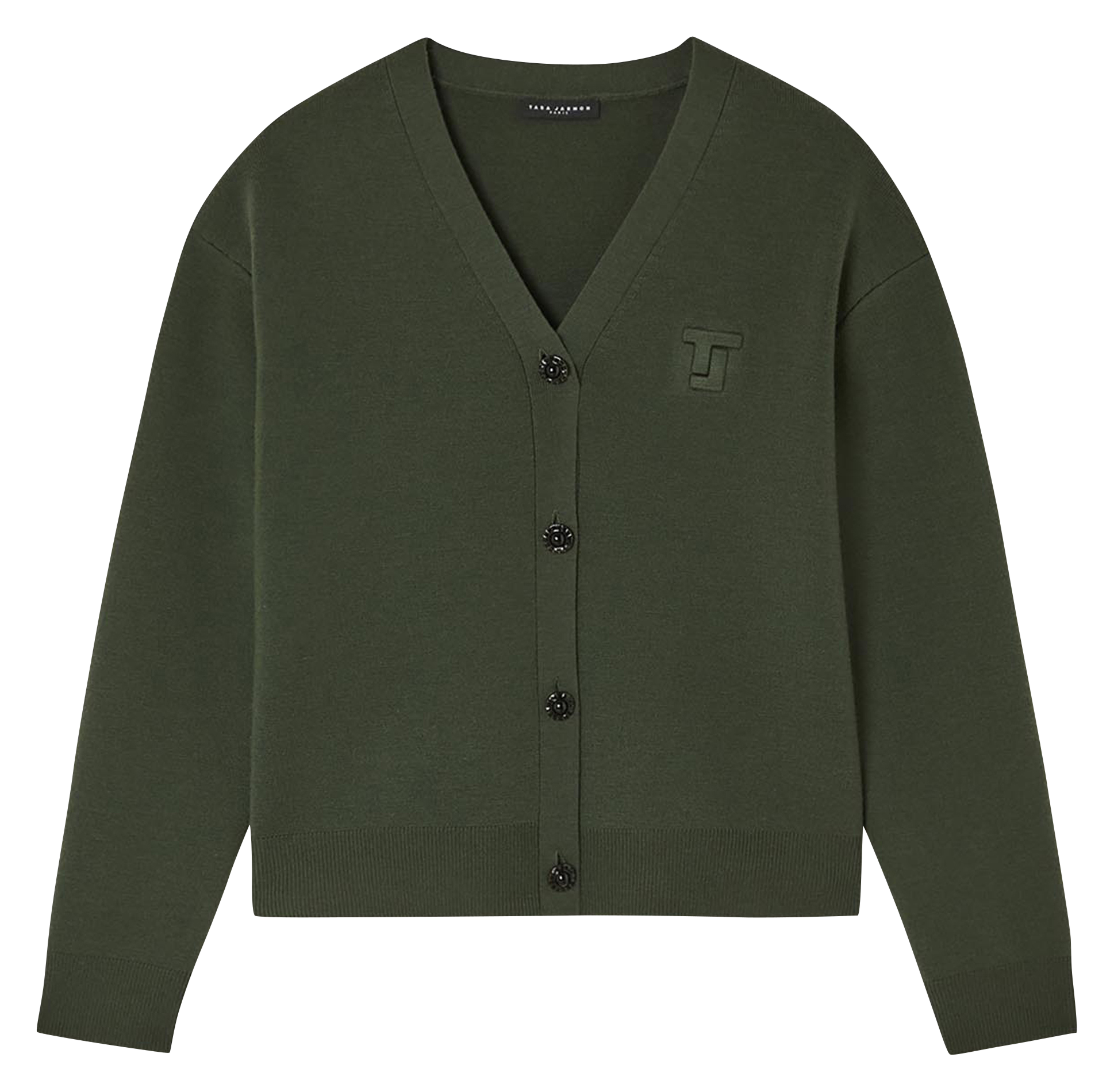 V-neck sleeveless cardigan in a wool blend TARA JARMON Green