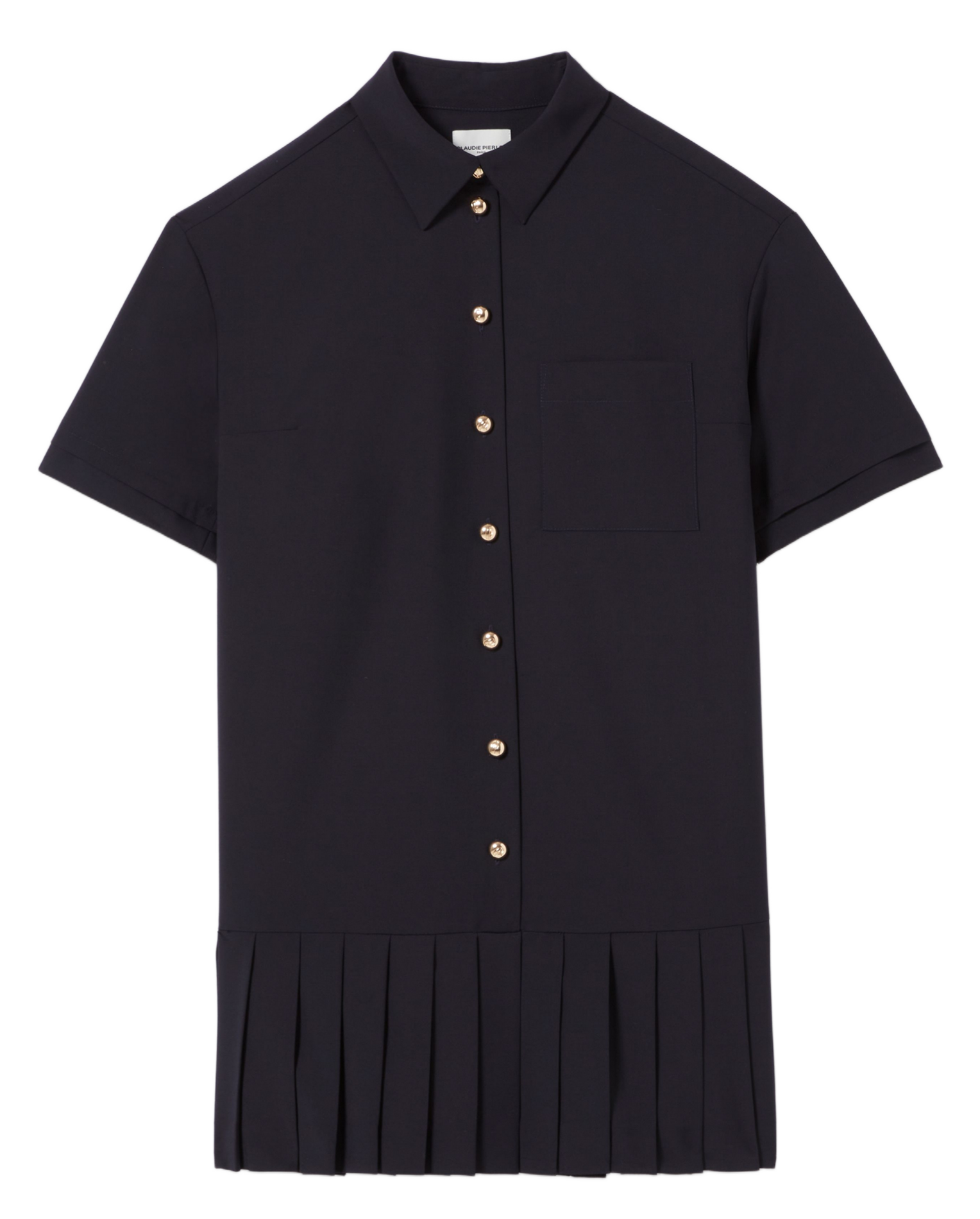 Robe courte col classique en laine mélangée CLAUDIE PIERLOT Bleu