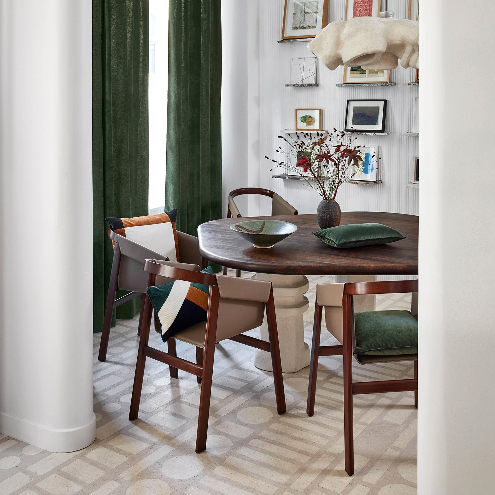 Curtain with gilt eyelets MADURA Green