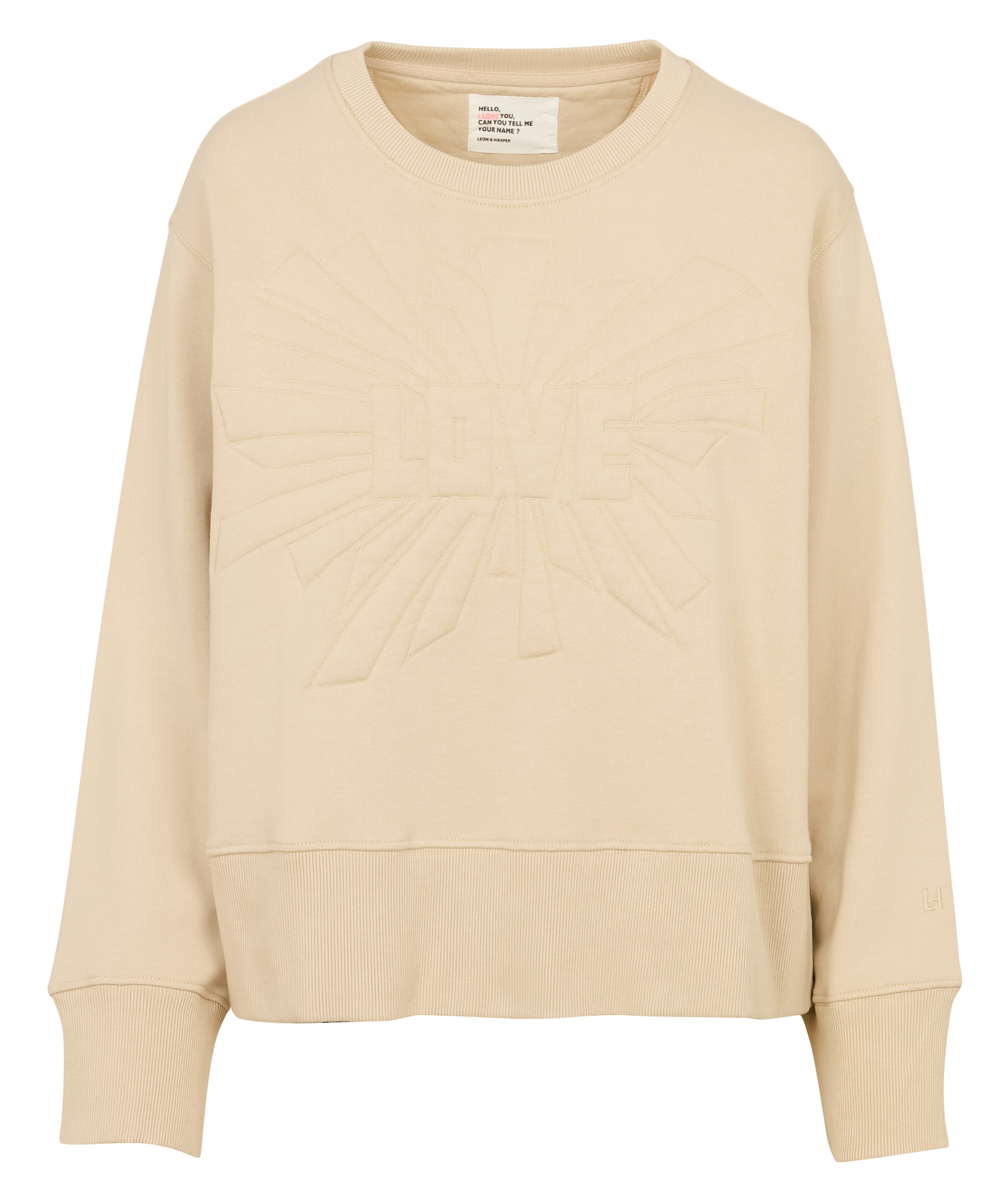 Sweater met ronde hals | biokatoenblend LEON & HARPER Grijs