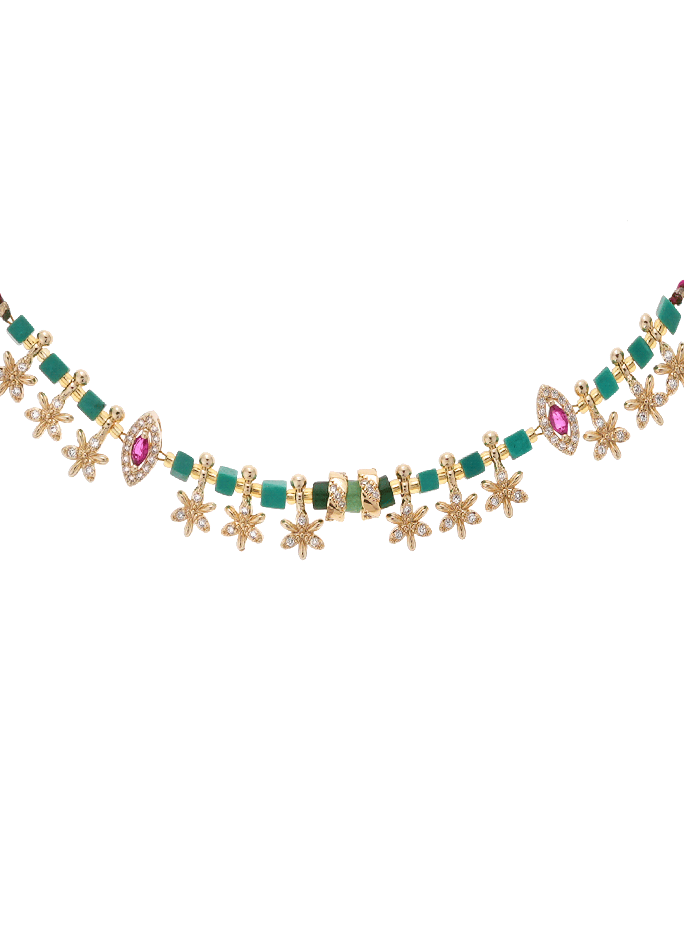 Pearl necklace with pendants HIPANEMA Green