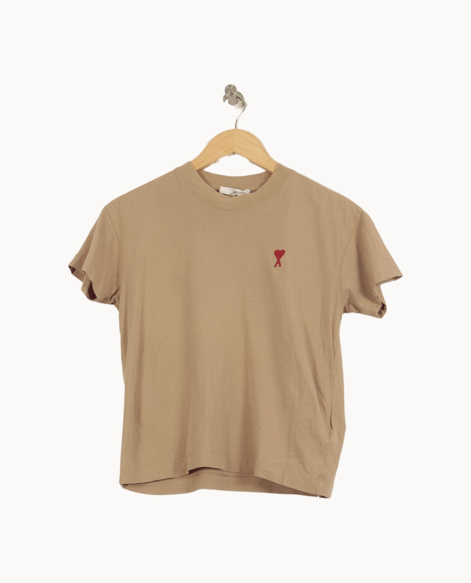 Tommy Badge T-shirt AMI PARIS - Seconde Main Beige