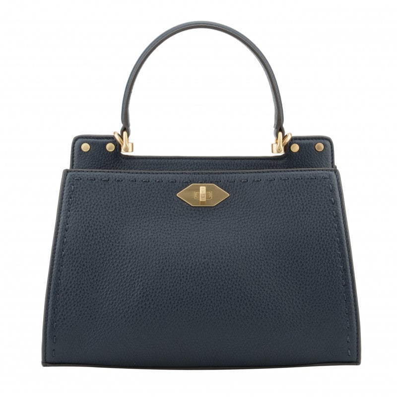 Handbag - cowhide leather POURCHET Blue