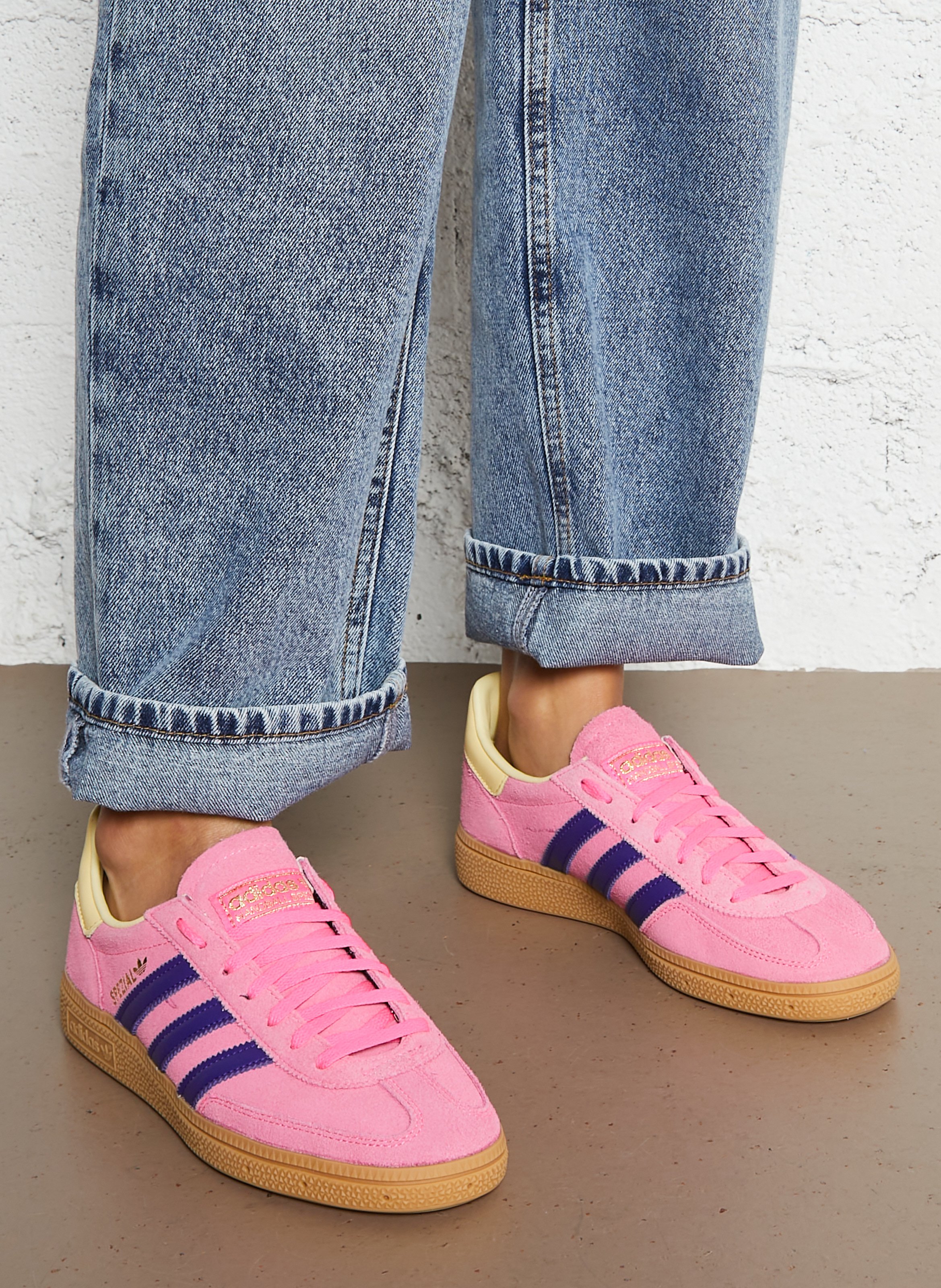 Baskets basses en cuir ADIDAS Rose