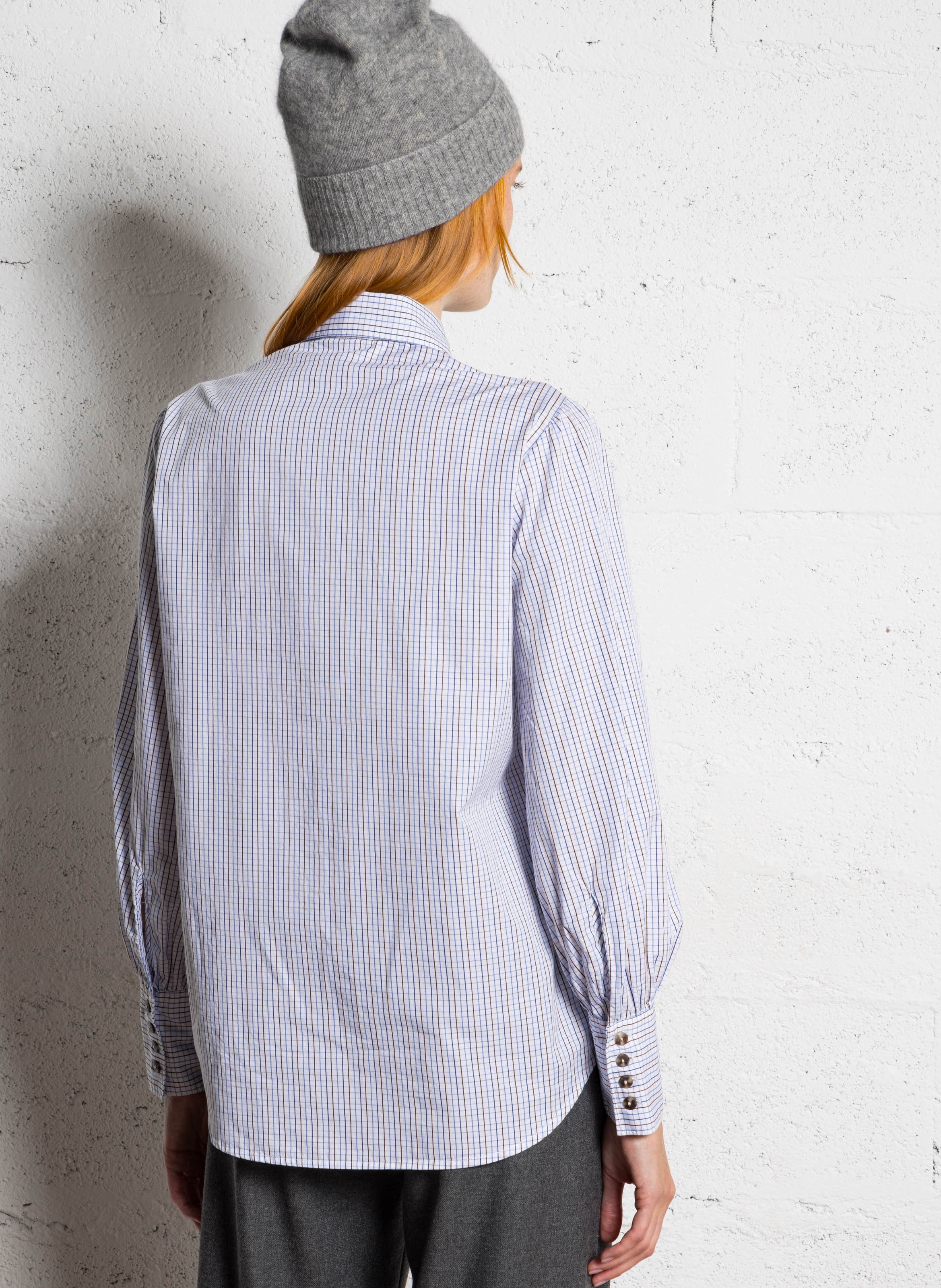 Chemise droite à carreaux DIEGA Marron