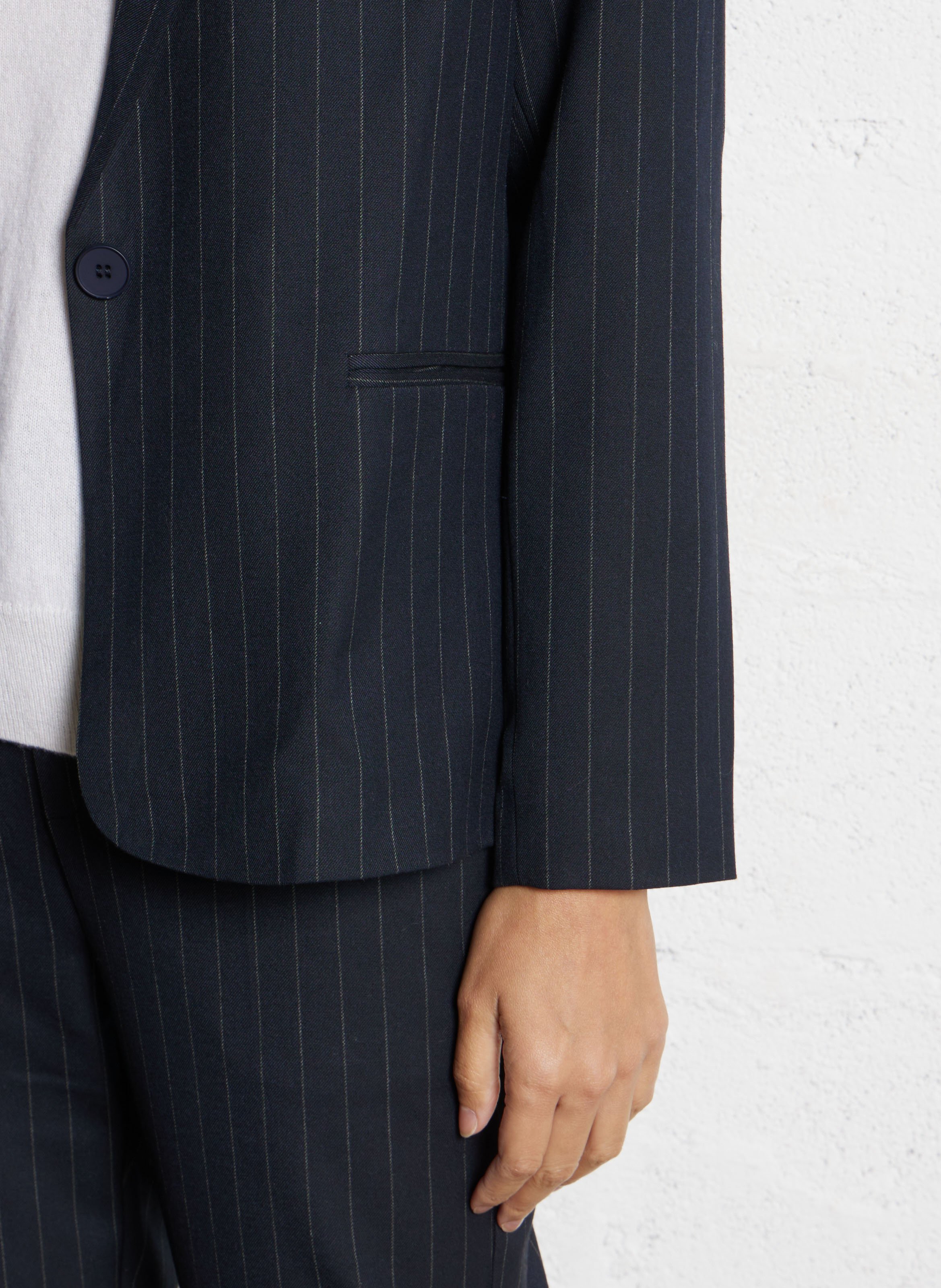 Gerade geschnittener, gestreifter Blazer SUD EXPRESS Blau