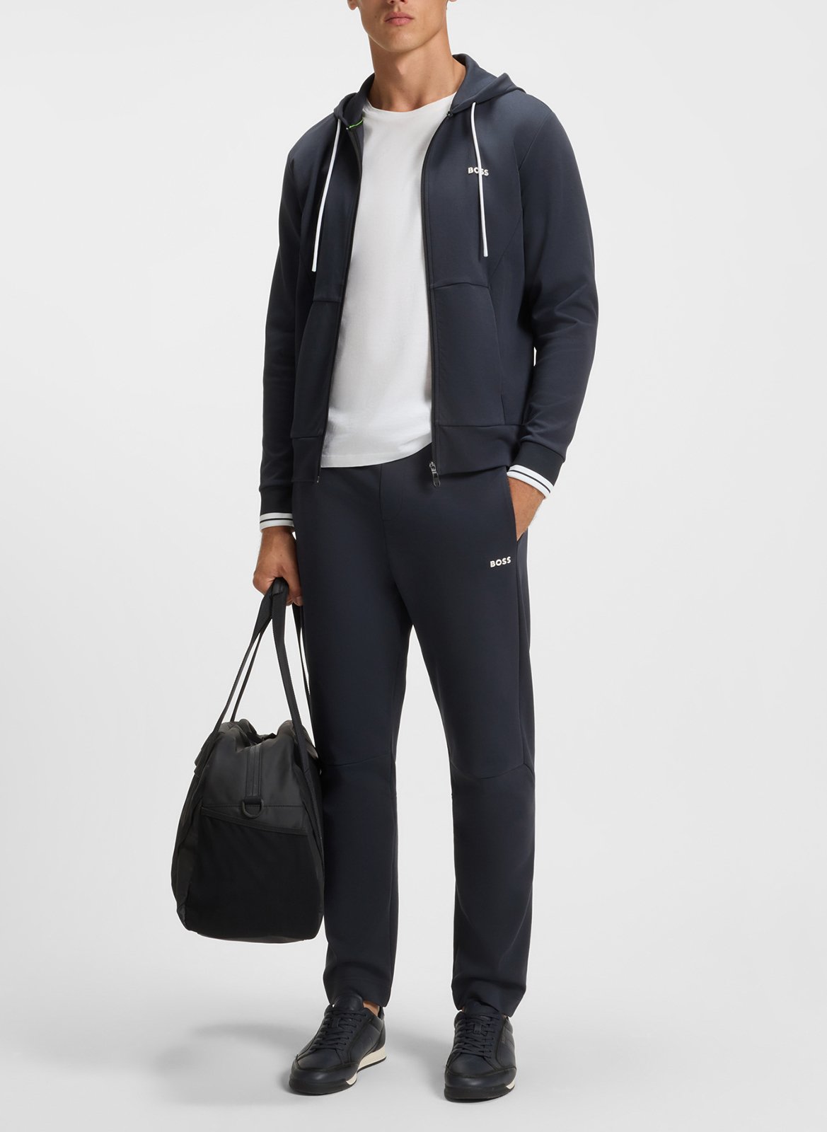 Solid straight joggers with contrasting details BOSS Blue