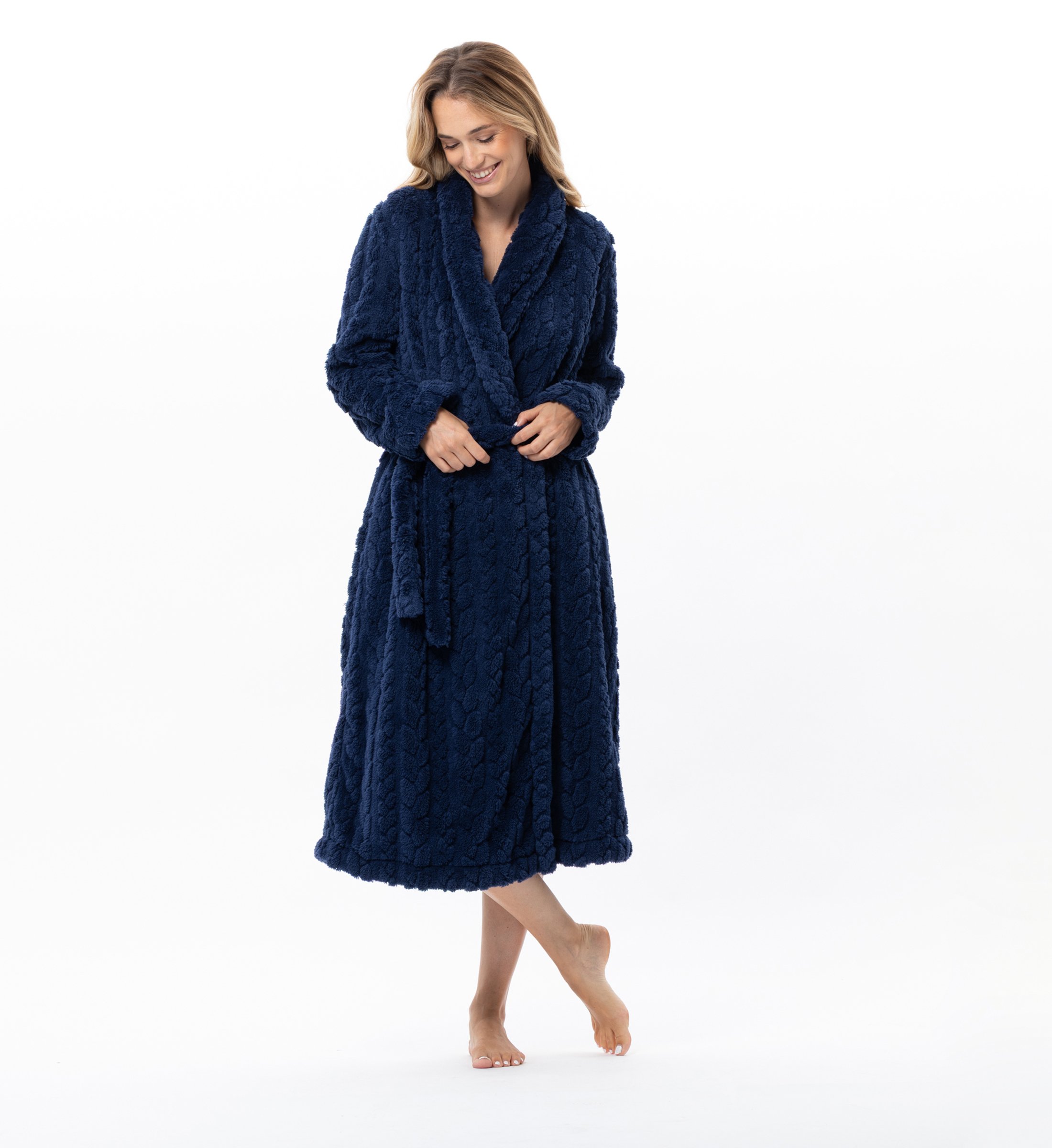 Crossed robe with braided effect LE CHAT Blue
