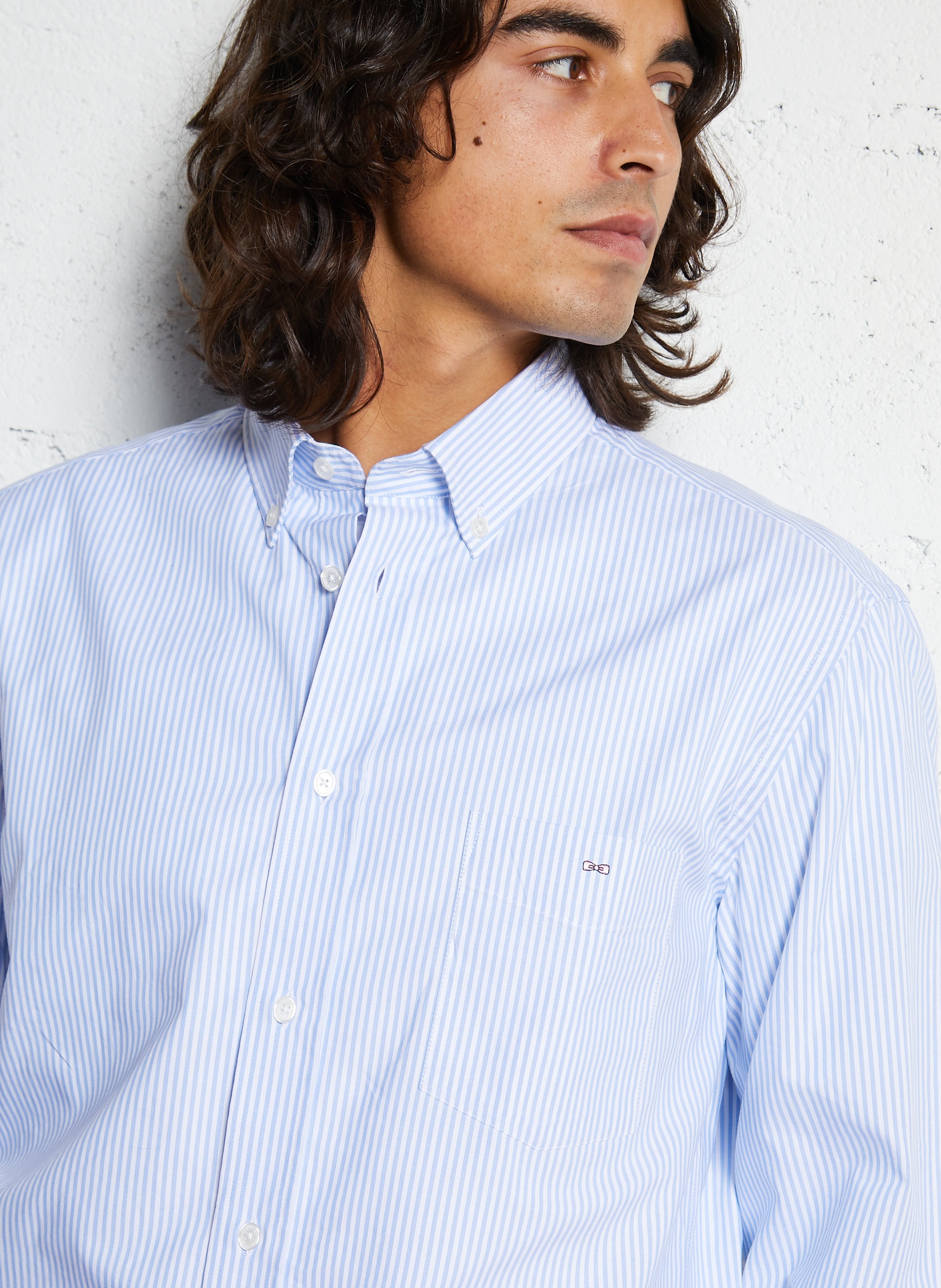 Chemise droite à rayures en coton EDEN PARK Rose