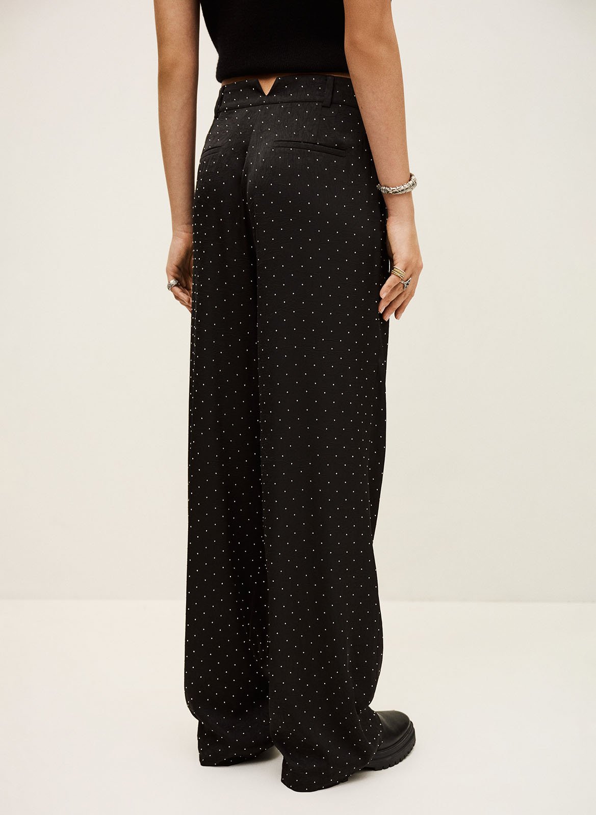 Wide-leg pants with studs BA&SH Black