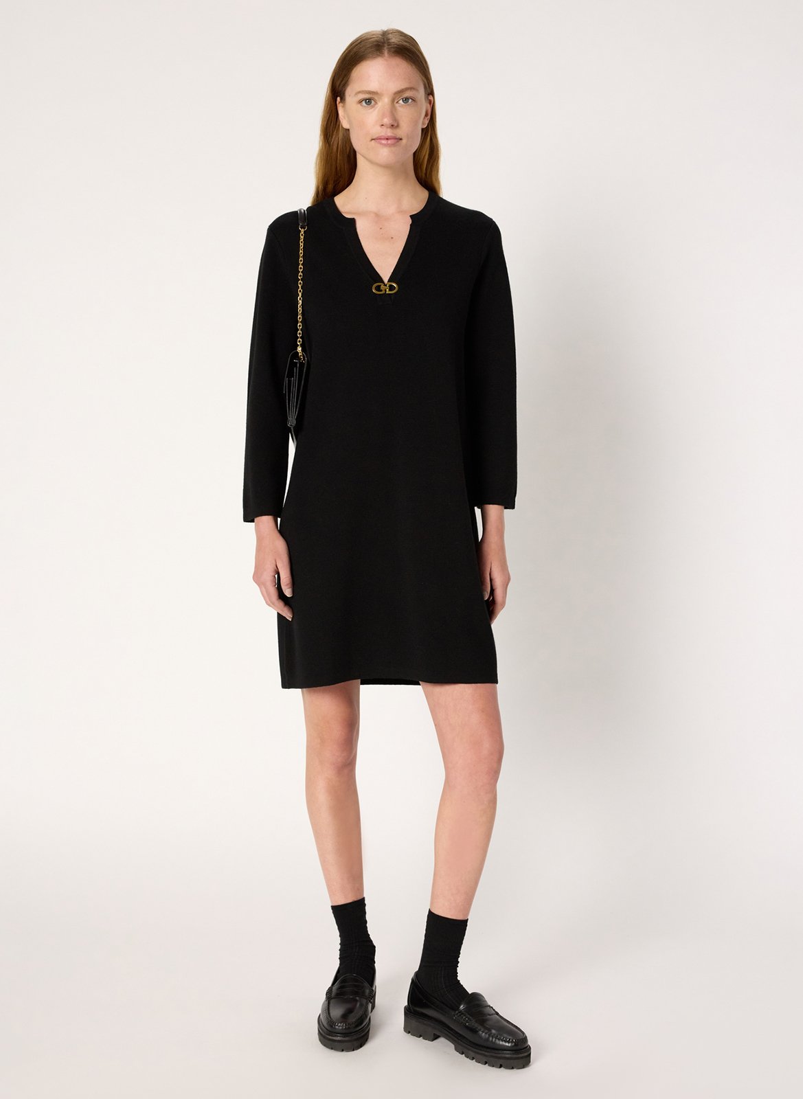 Halflange jurk van wol  GERARD DAREL Zwart