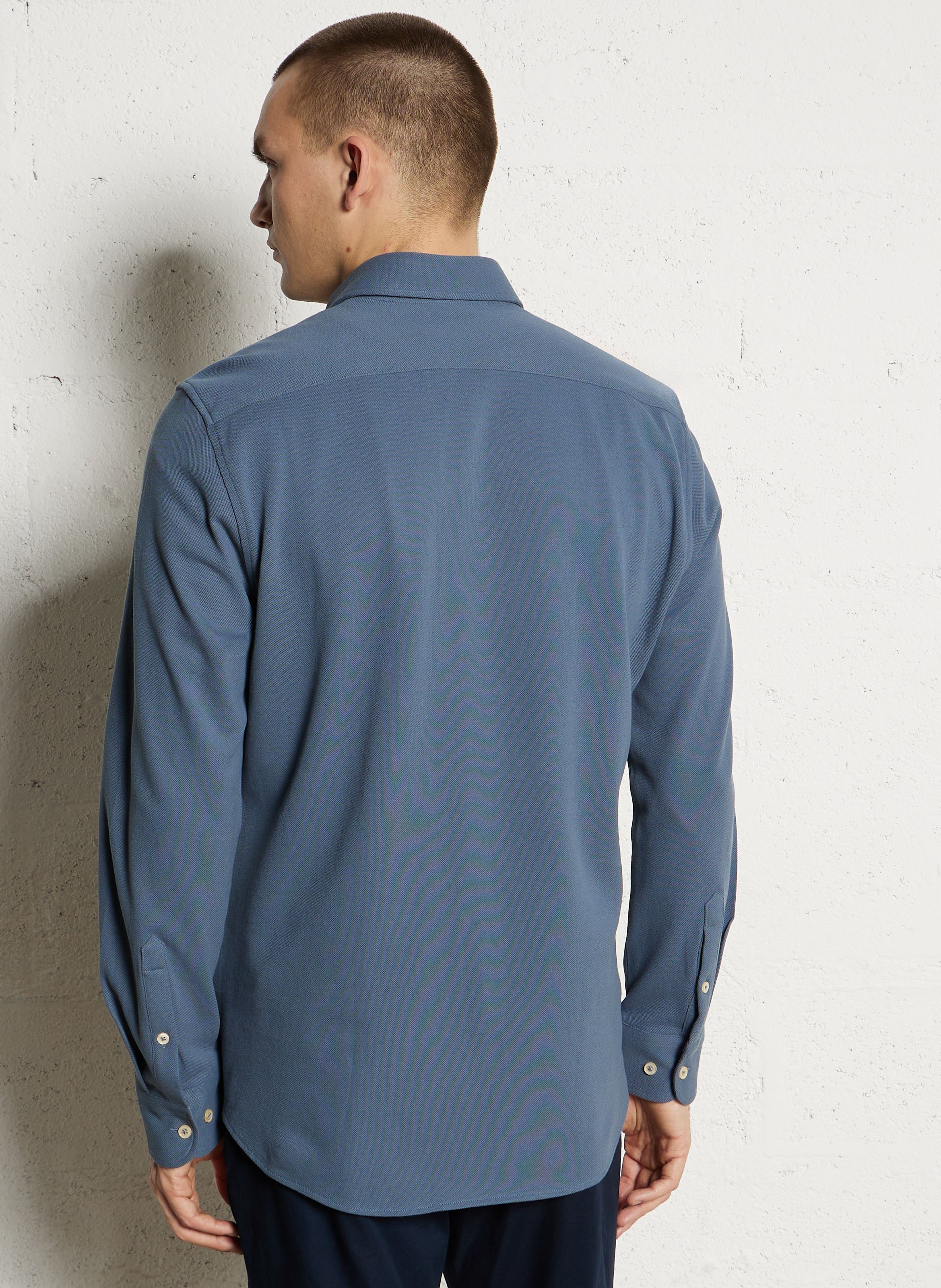 Chemise droite col classique en coton MARC O'POLO Bleu