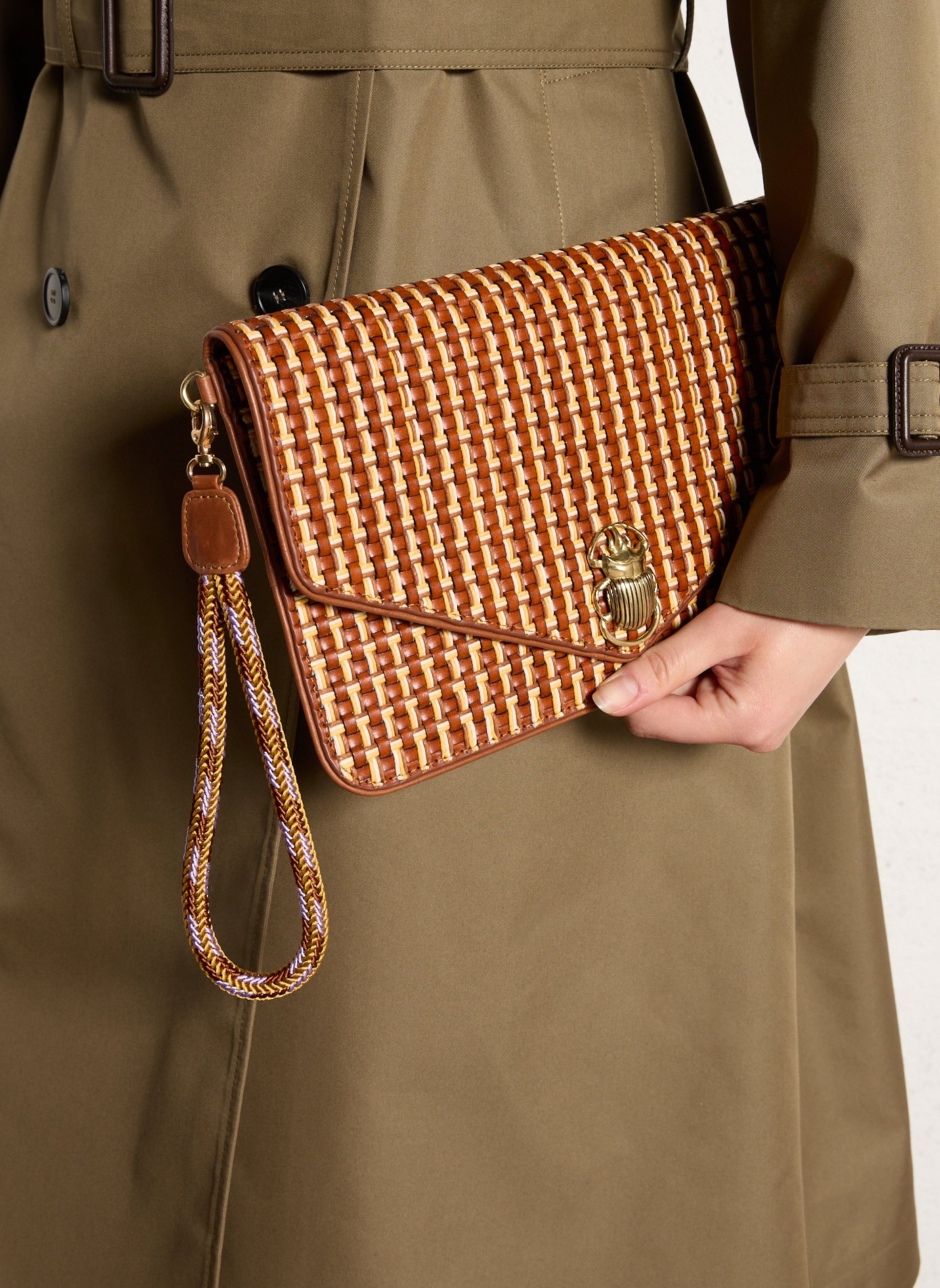 Soft leather clutch CLARIS VIROT Brown