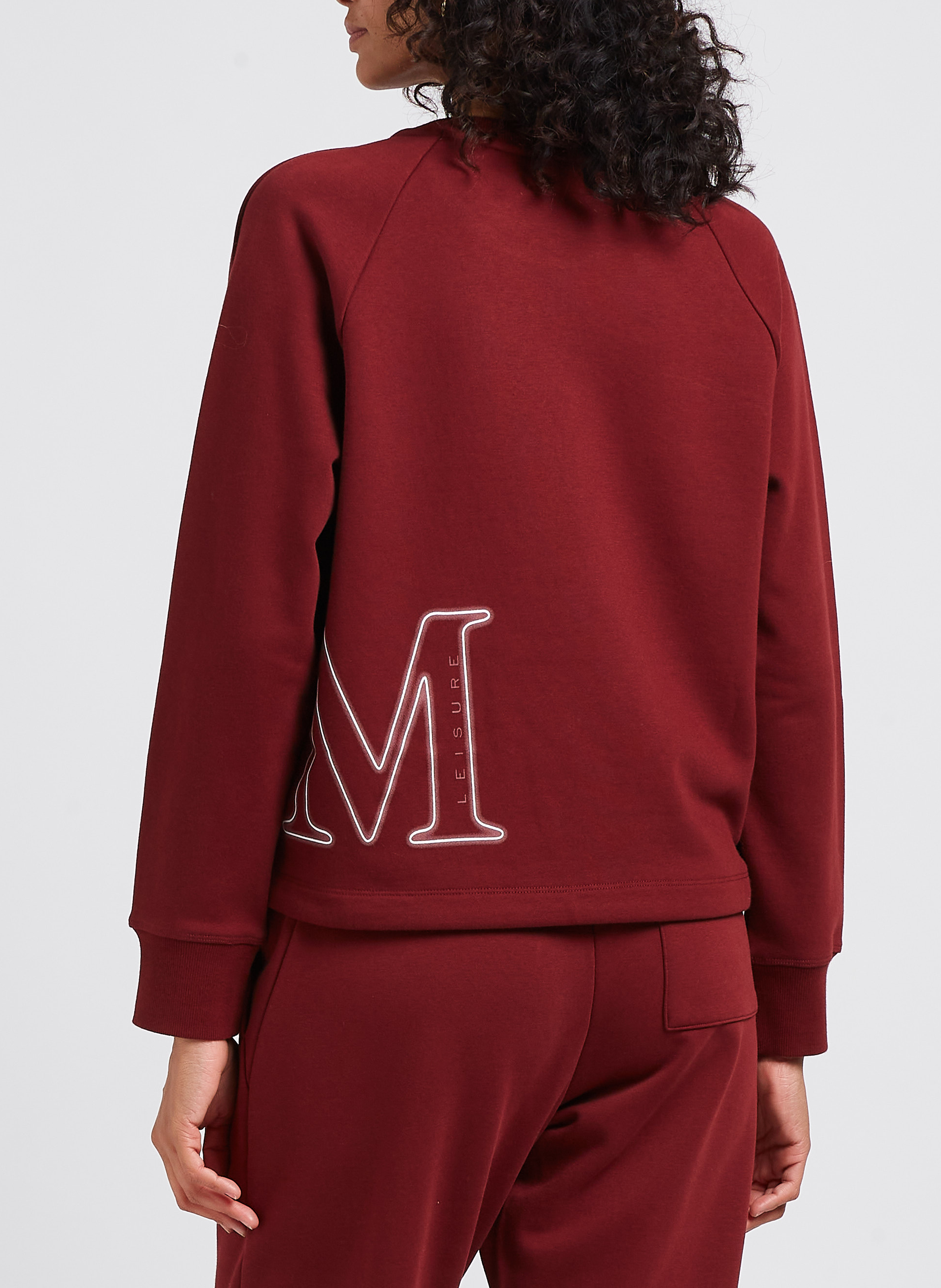 Cropped round-neck cotton-blend sweater MAX MARA LEISURE Red