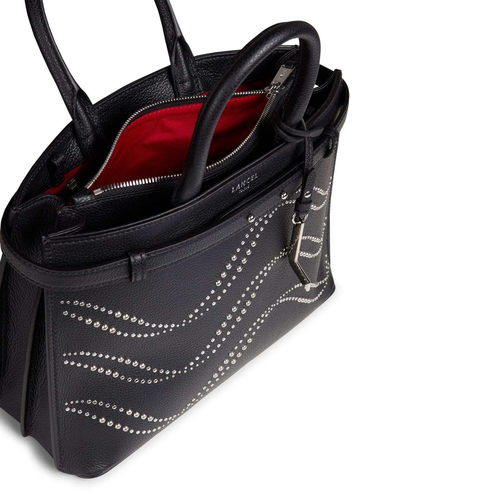 Handtasche mit Strass aus Leder LANCEL Schwarz