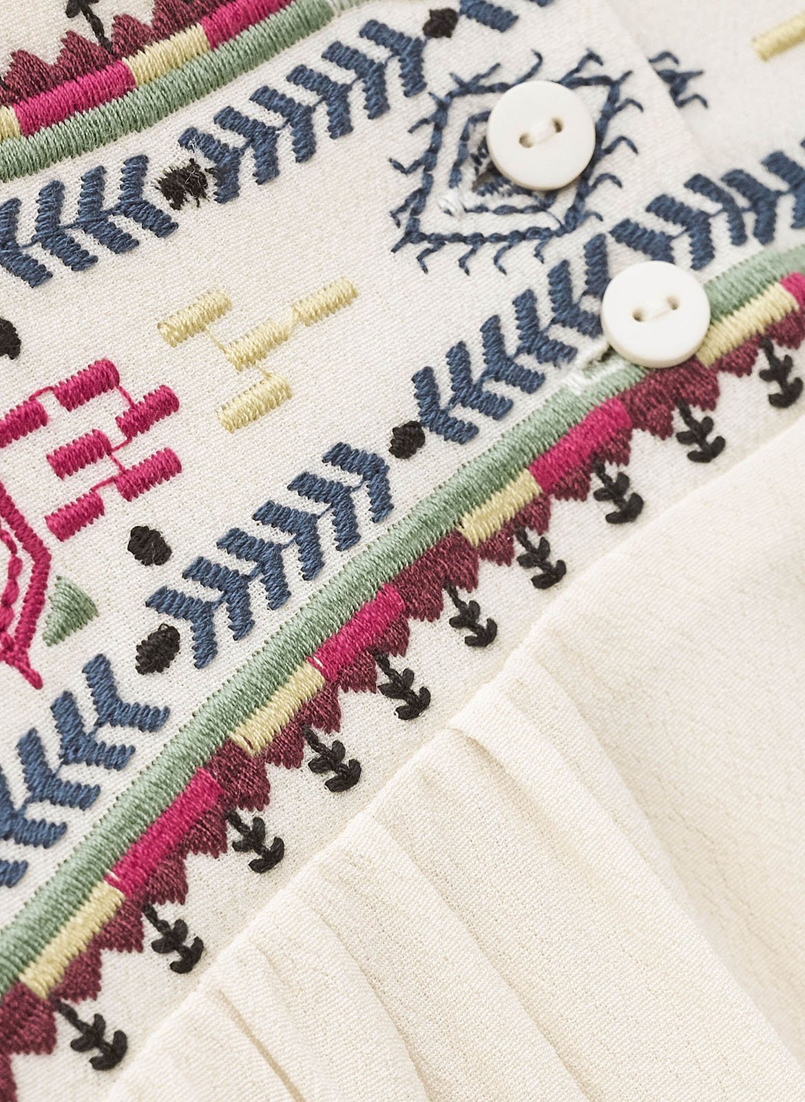 Jupe longue brodée BA&SH Beige