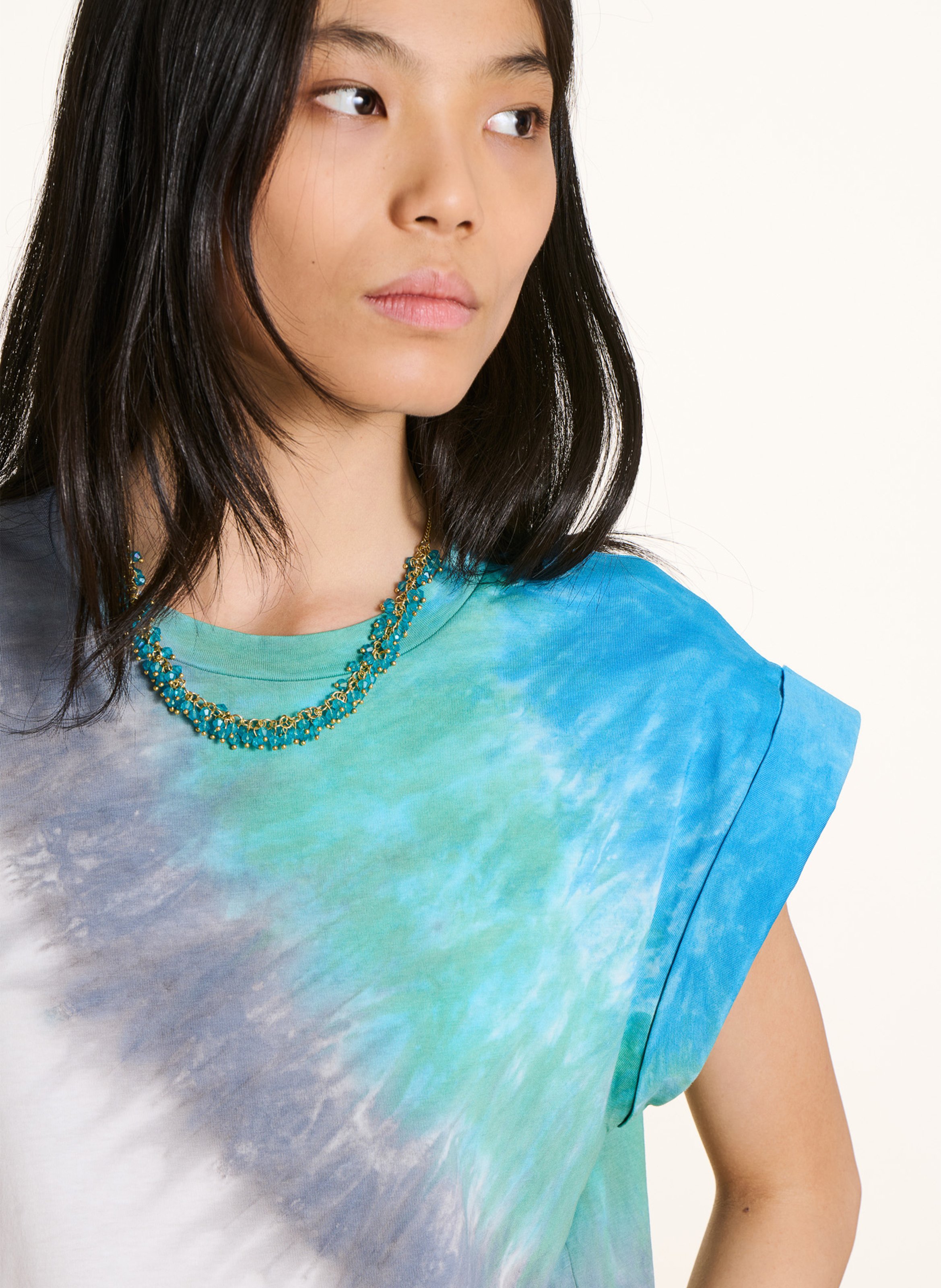 Tee-shirt droit en coton LA FEE MARABOUTEE Bleu