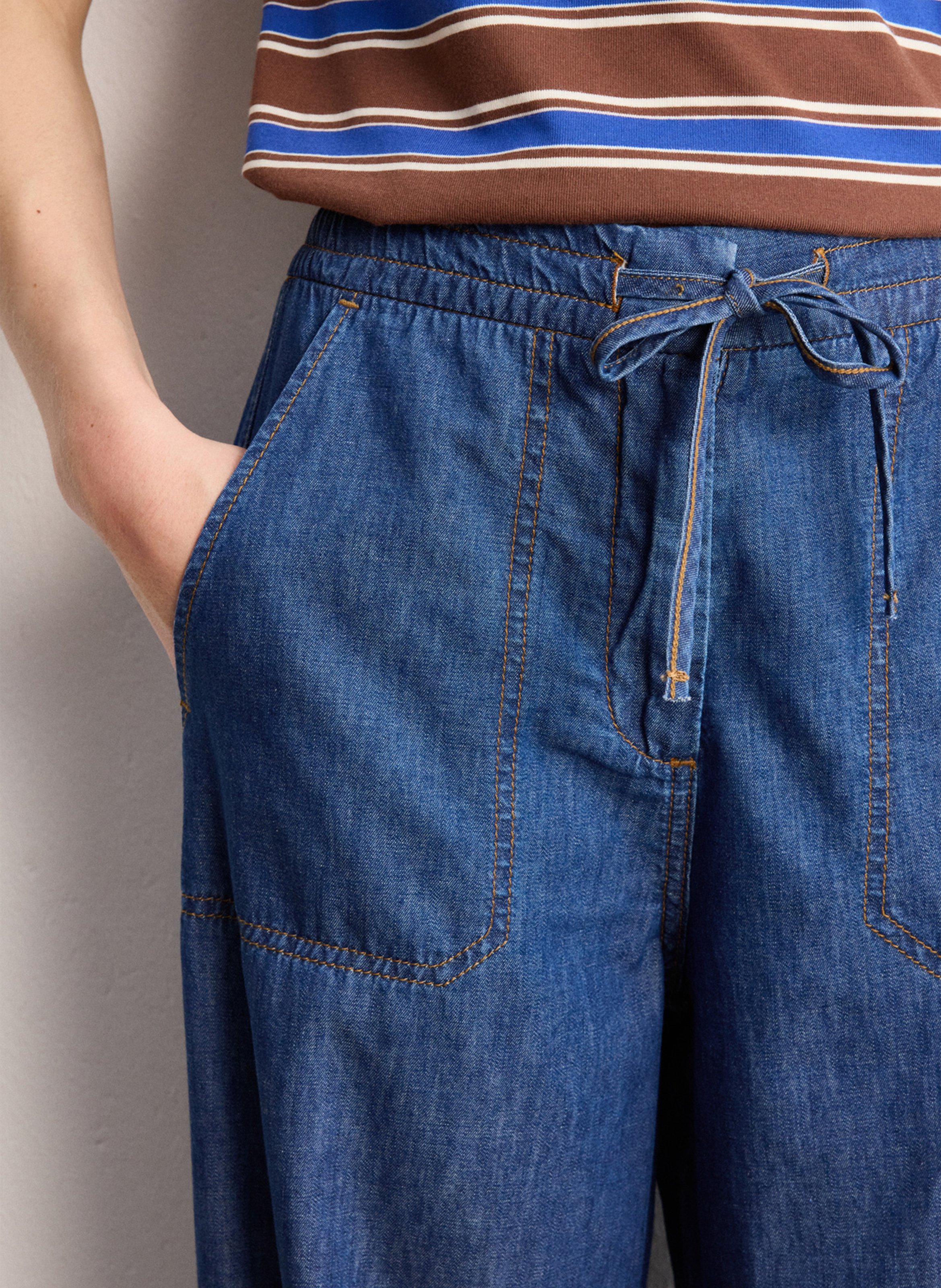 Katoenen straight fit pantalon PABLO Blauw