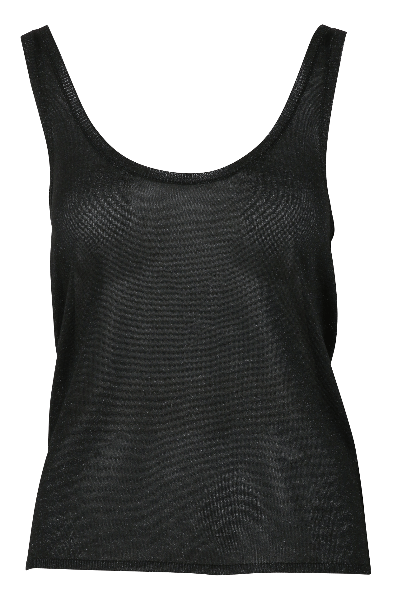 Straight shiny tank top MAJESTIC FILATURES Black