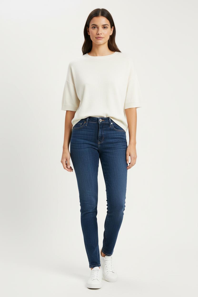 Cropped slim jeans with studs LEVI'S - Seconde main Blue