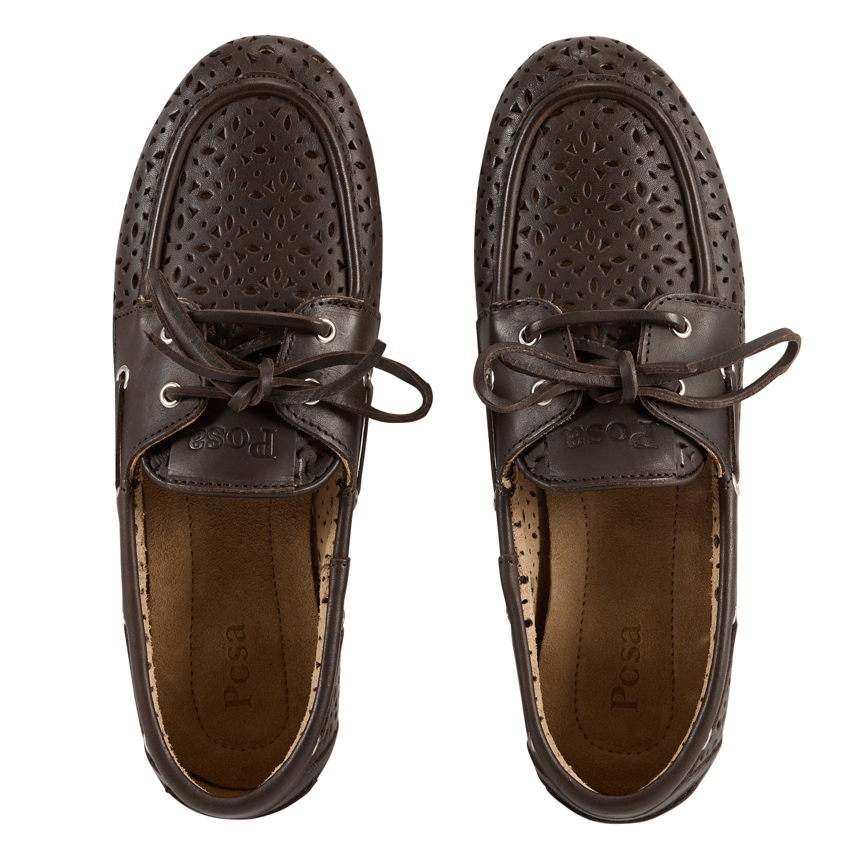 Leather deck shoes POSA Brown