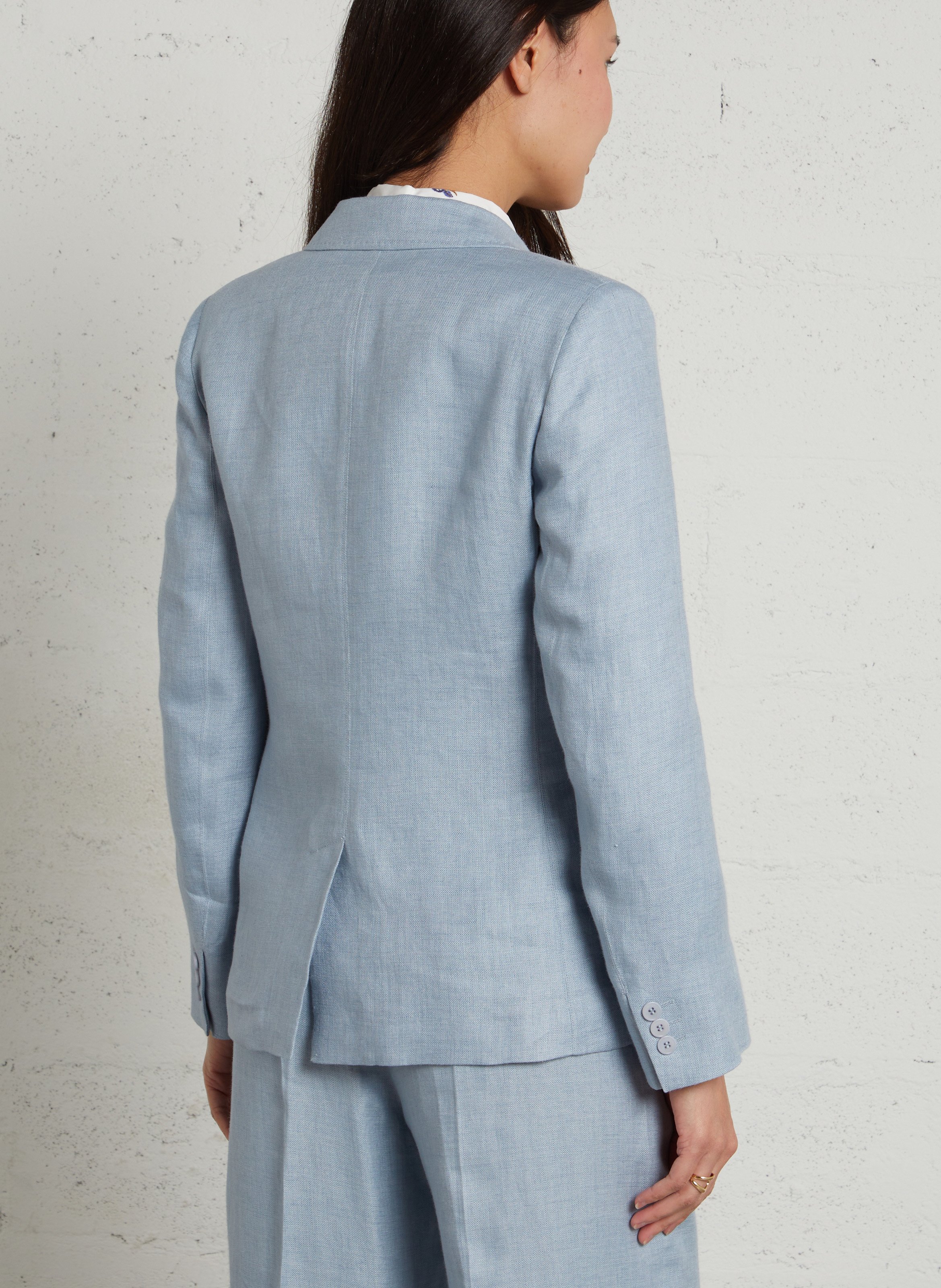 Veste de tailleur en lin MAX MARA WEEK END Bleu