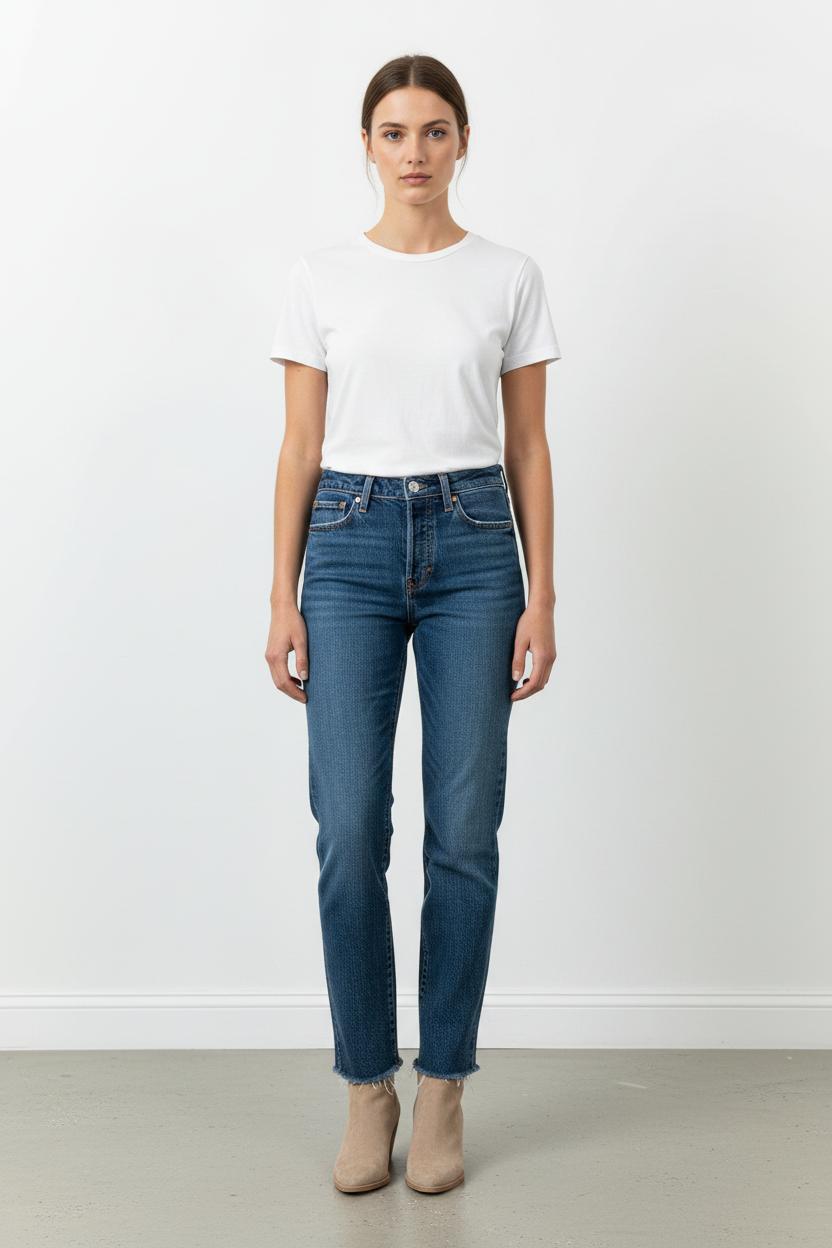 Cropped slim jeans with studs LEVI'S - Seconde main Blue