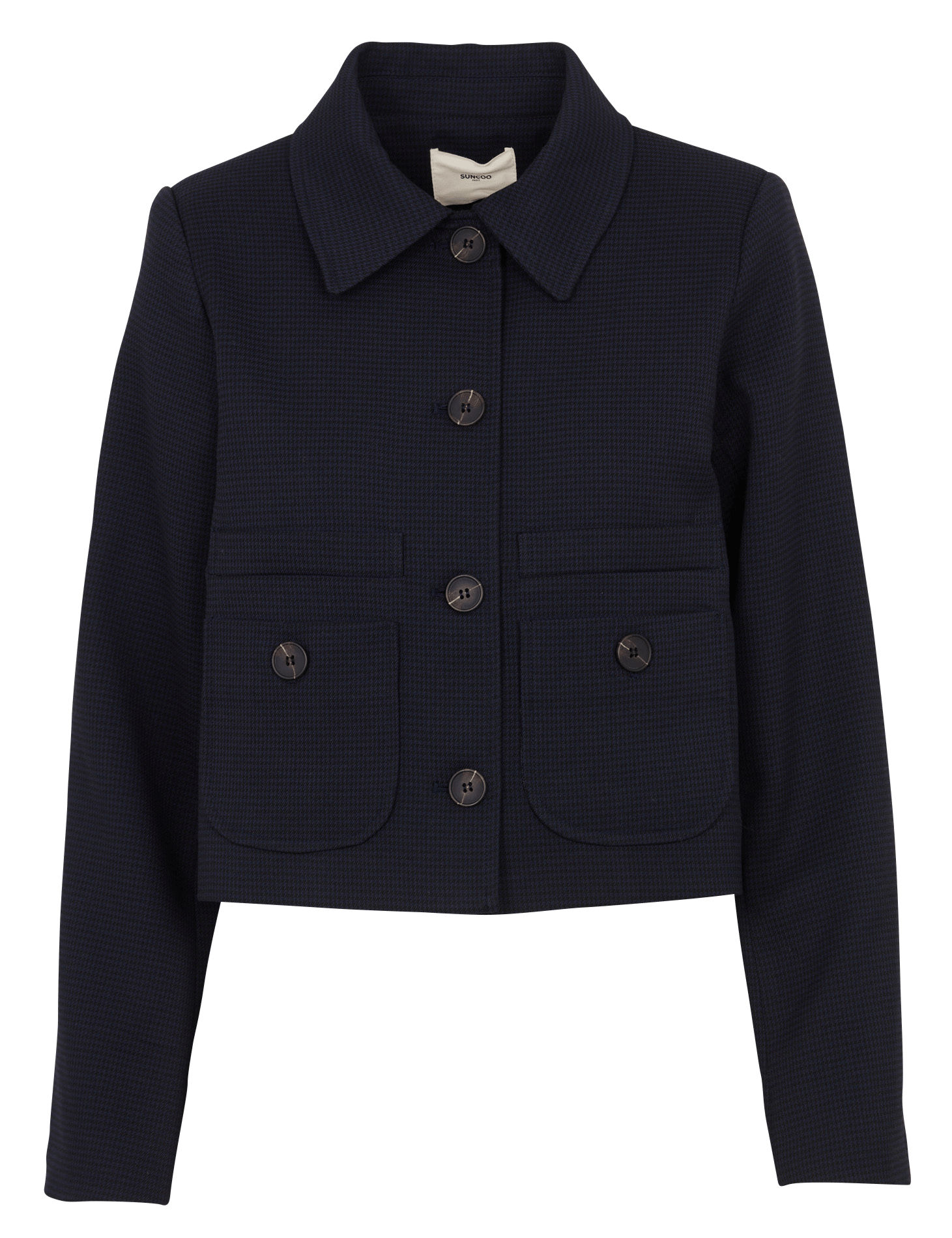 Gerade geschnittene Jacke mit klassischem Kragen SUNCOO Blau