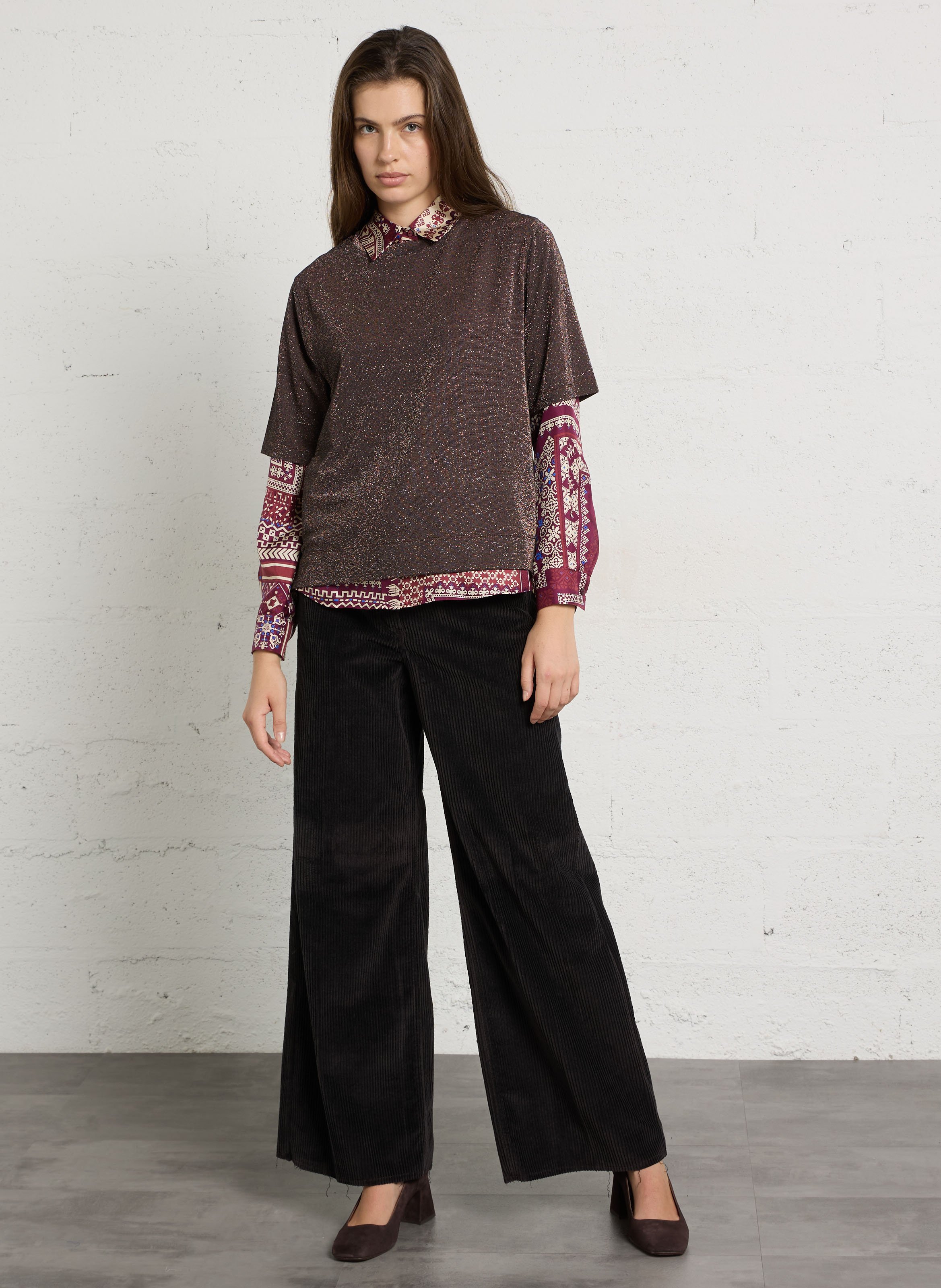 Straight fit fine knit sweater MOMONI Plums